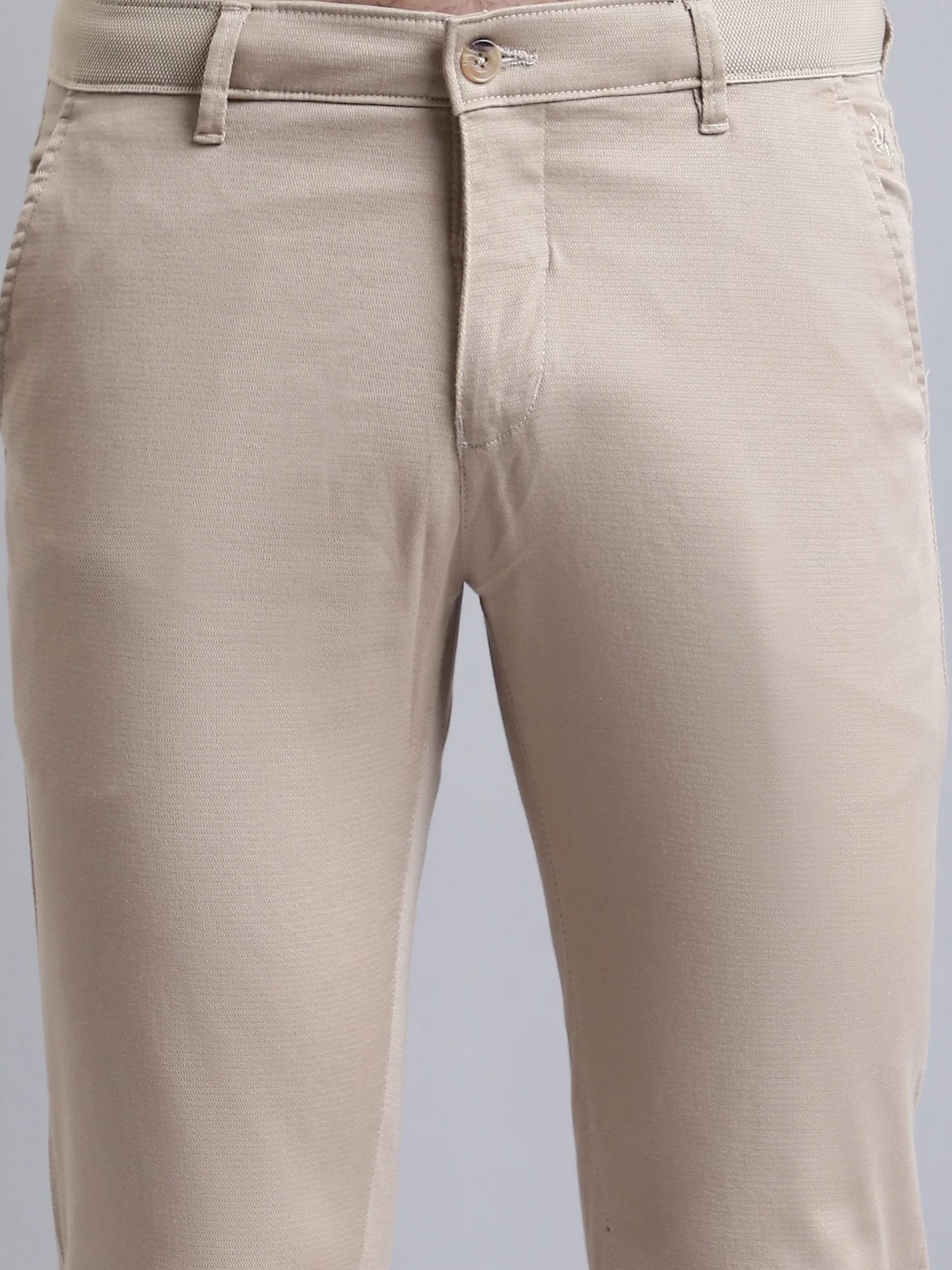 Men's Casual Flat front Khaki  Trousers - Image 6