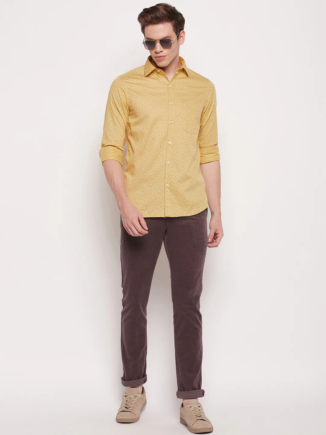 Casual Shirt for Men | Breathable & Soft with Color Fastness Regular Fit Spread Collar Neck Cotton Fabric Printed Pattern - Image 2