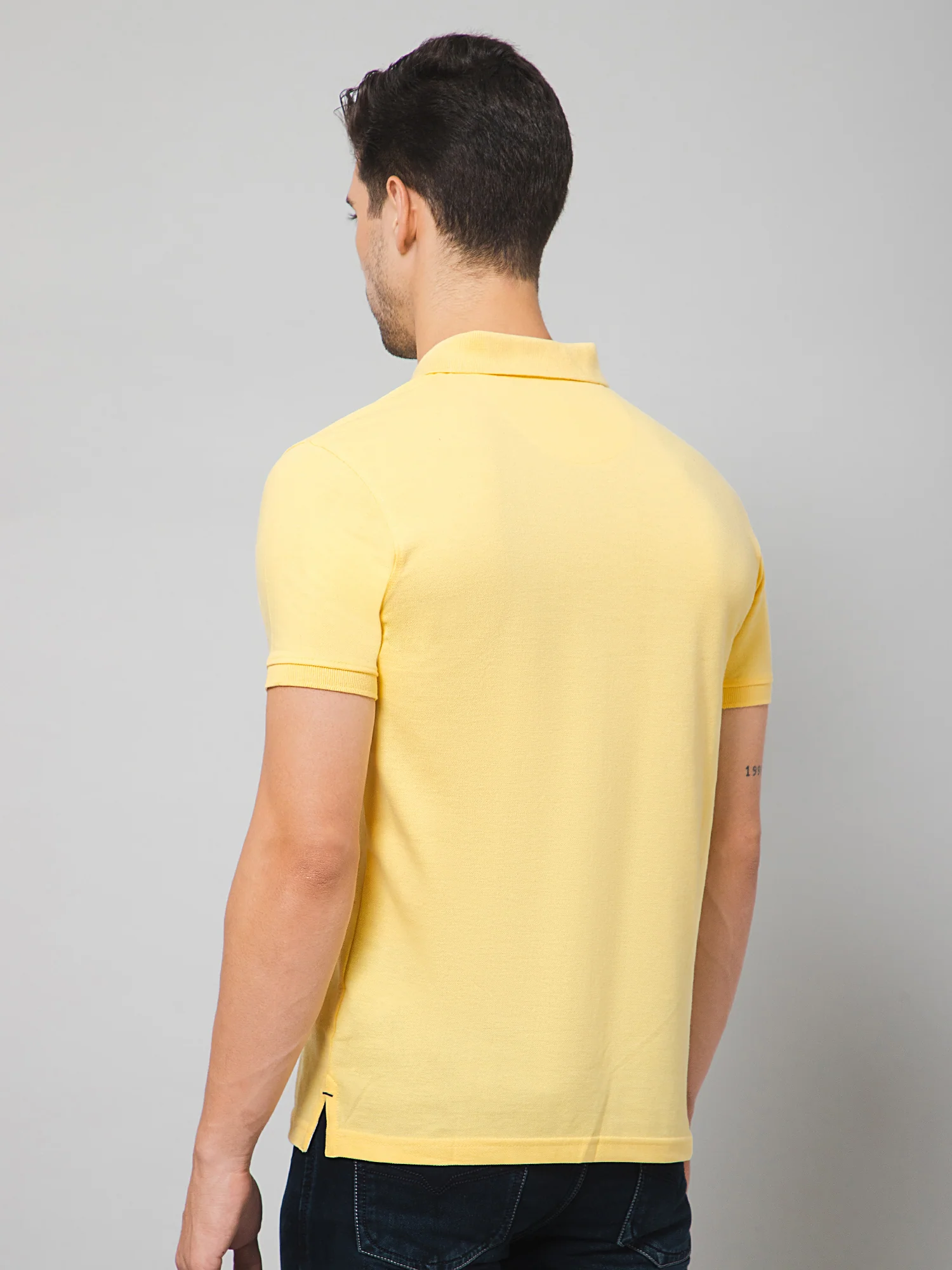 T-Shirt for Men | Breathable & Soft with Color Fastness Regular Fit Polo Neck Poly Cotton Fabric Solid Pattern - Image 4
