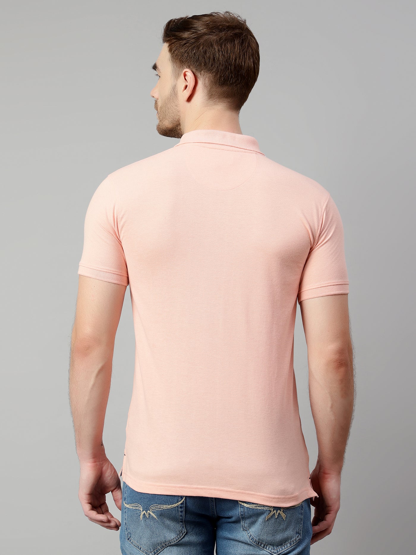 T-Shirt for Men | Breathable & Soft with Color Fastness Regular Fit Polo Neck Poly Cotton Fabric Solid Pattern - Image 2