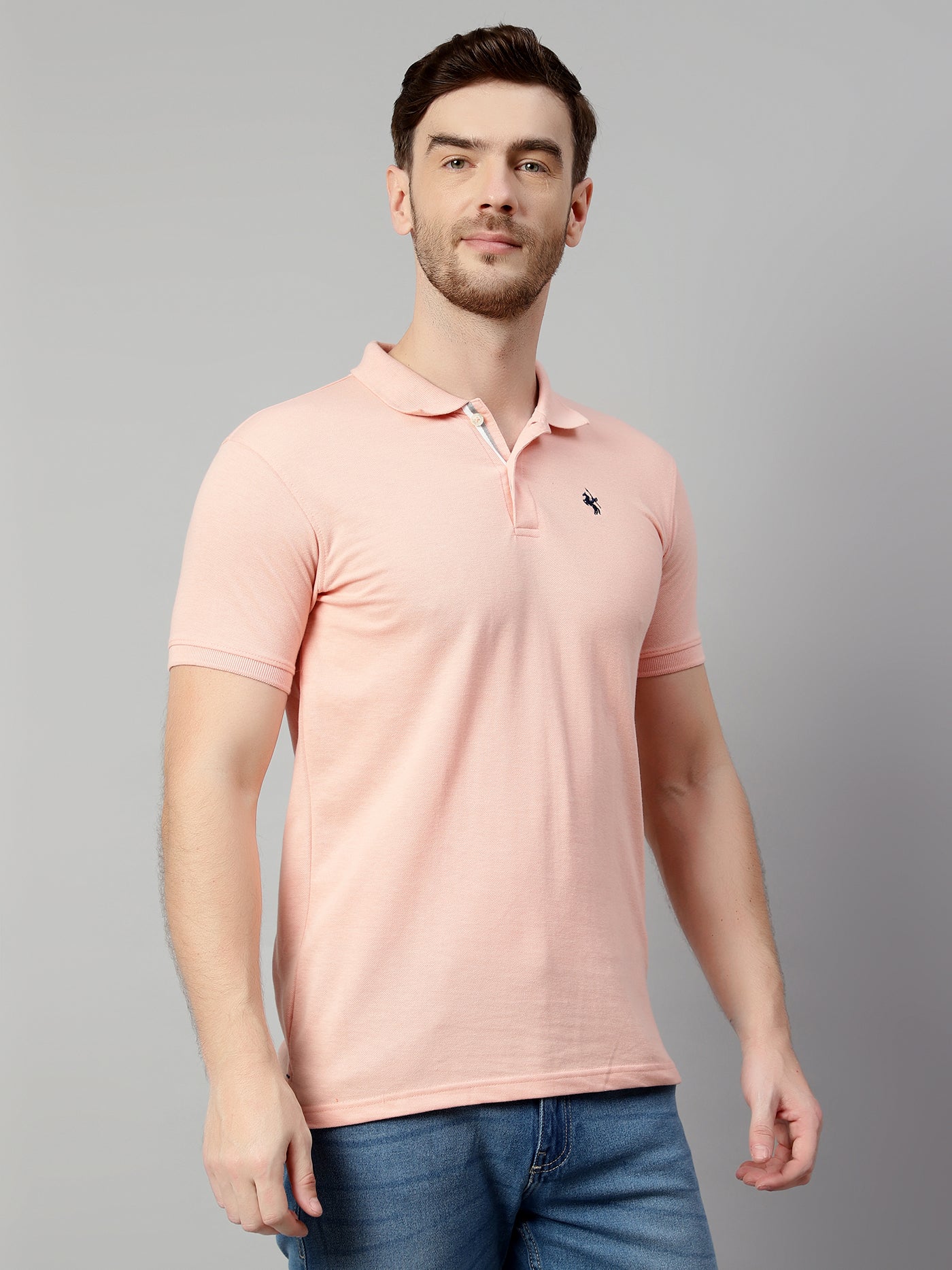 T-Shirt for Men | Breathable & Soft with Color Fastness Regular Fit Polo Neck Poly Cotton Fabric Solid Pattern - Image 4