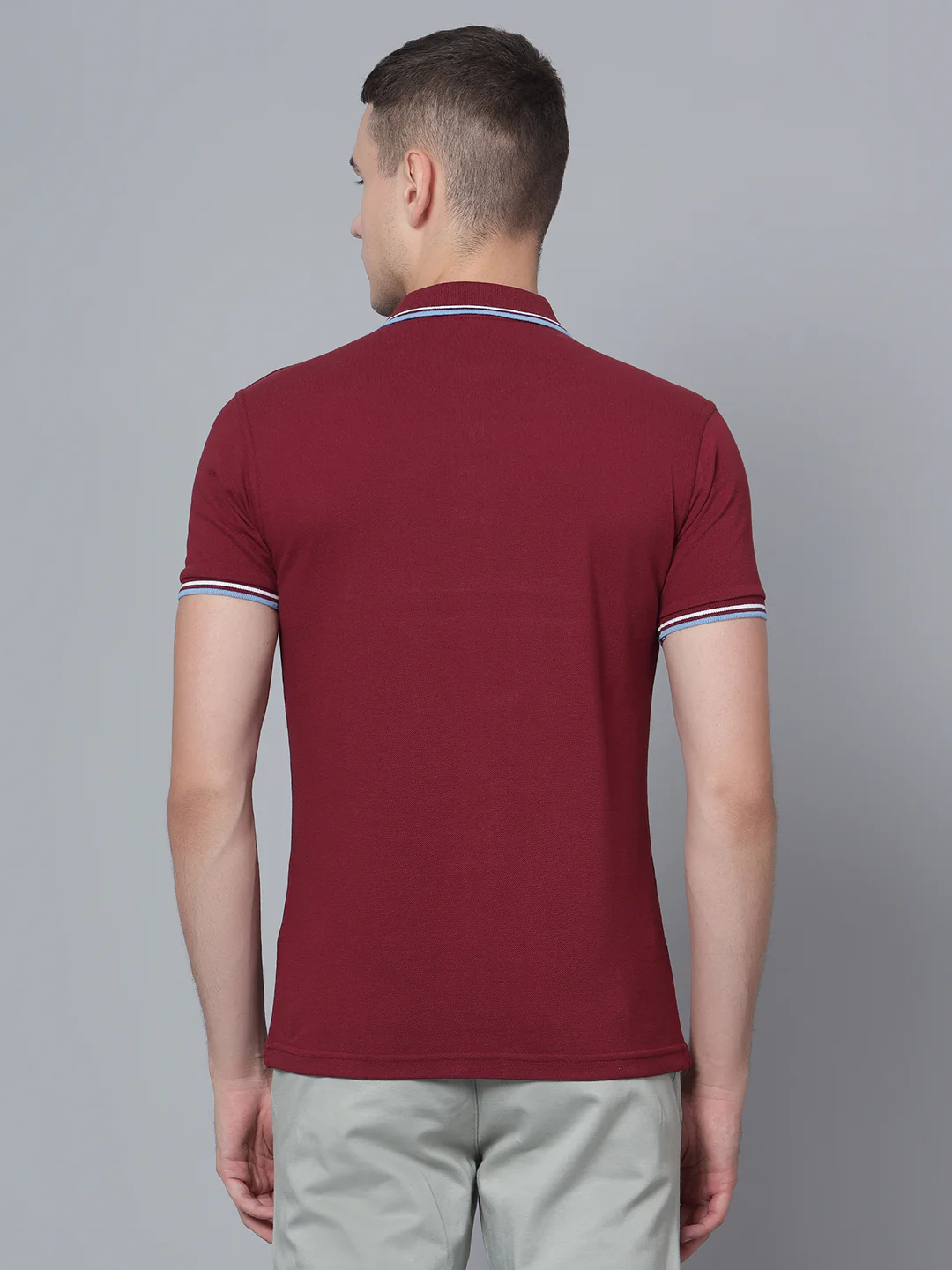 T-Shirt for Men | Breathable & Soft with Color Fastness Regular Fit Polo Neck Poly Cotton Fabric Solid Pattern - Image 4