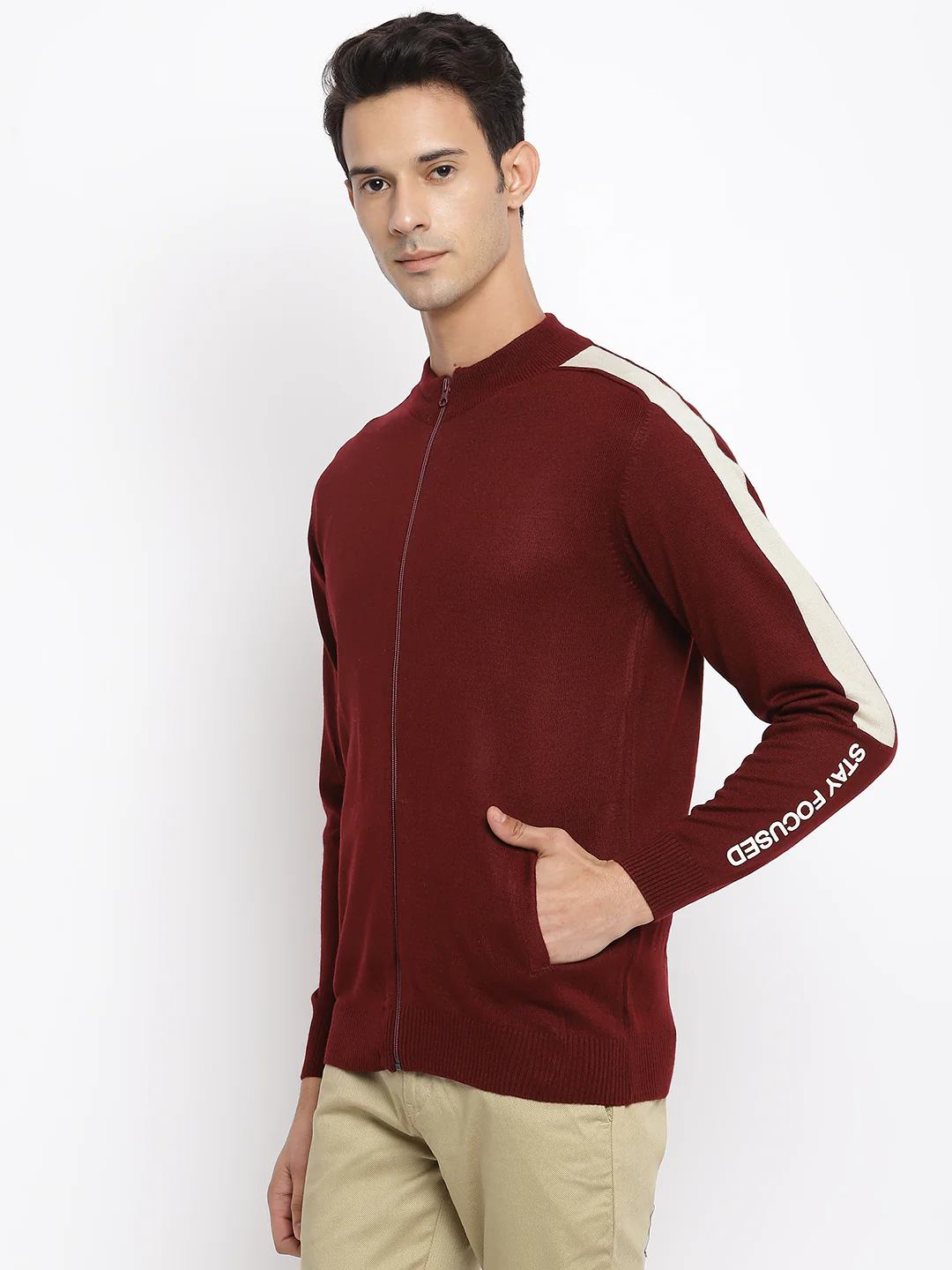 Men Maroon Sweater - Image 2