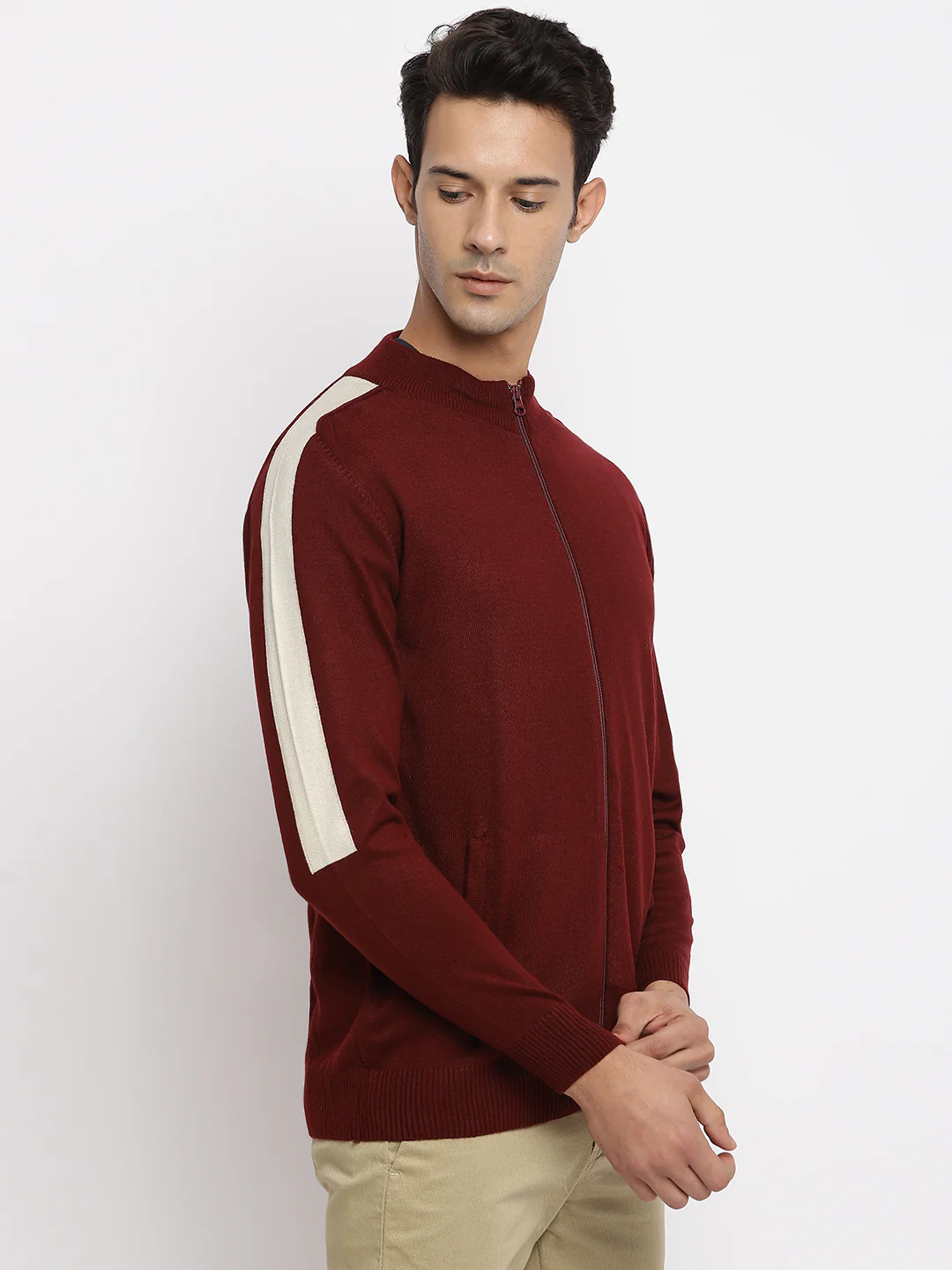 Men Maroon Sweater - Image 3