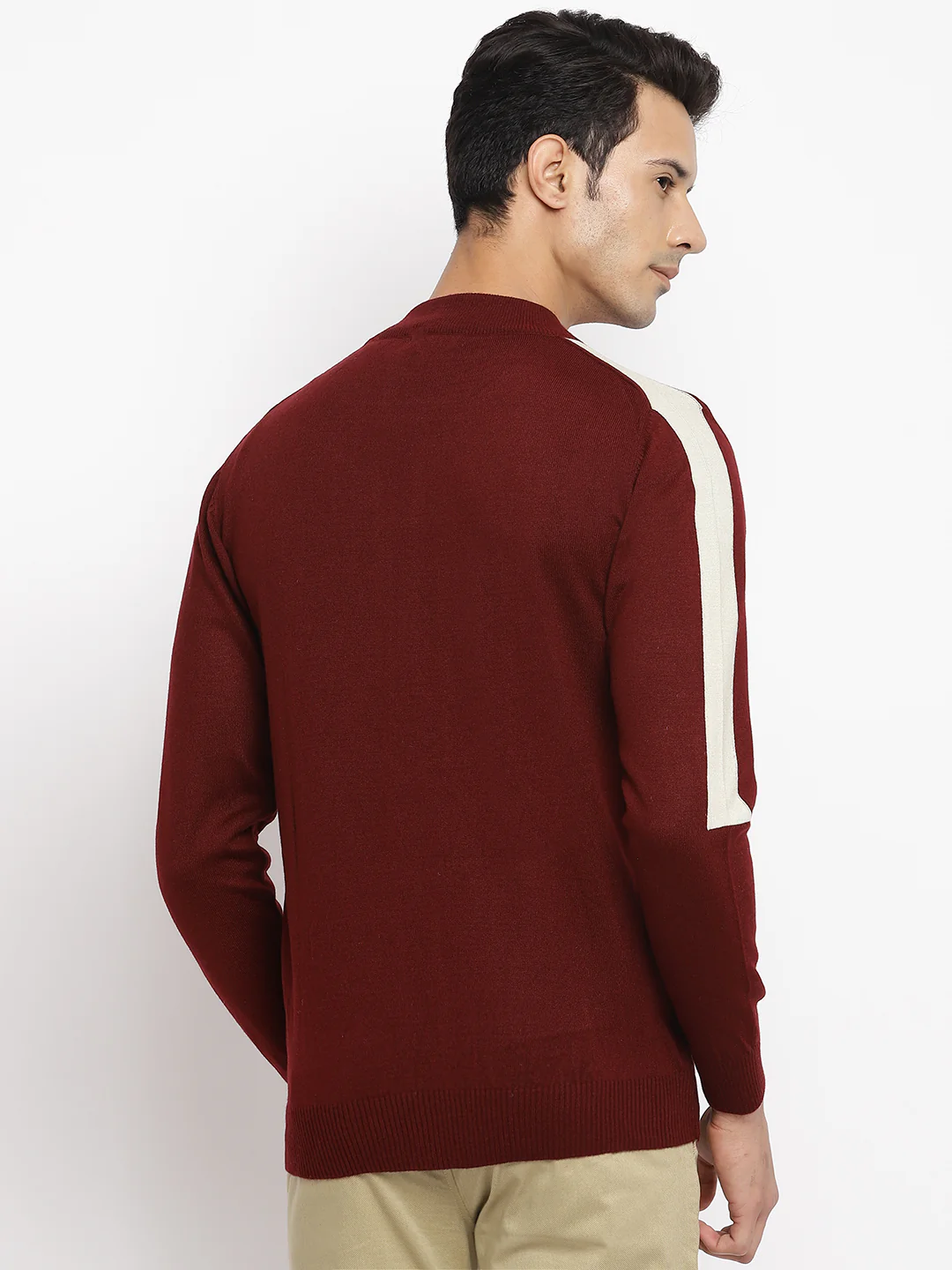 Men Maroon Sweater - Image 4