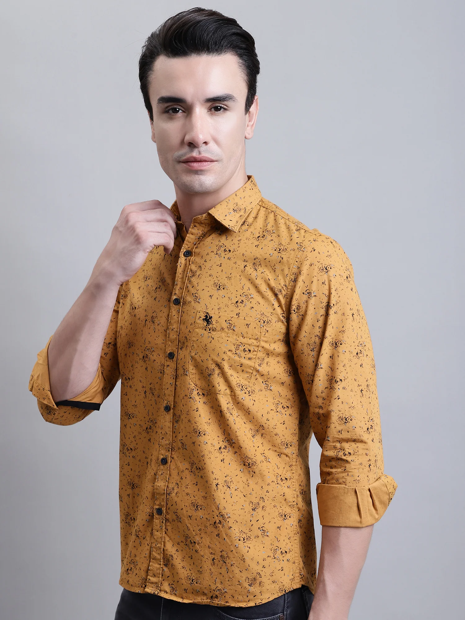 Casual Shirt for Men | Breathable & Soft with Color Fastness Regular Fit Spread Collar Neck Cotton Fabric Printed Pattern - Image 2