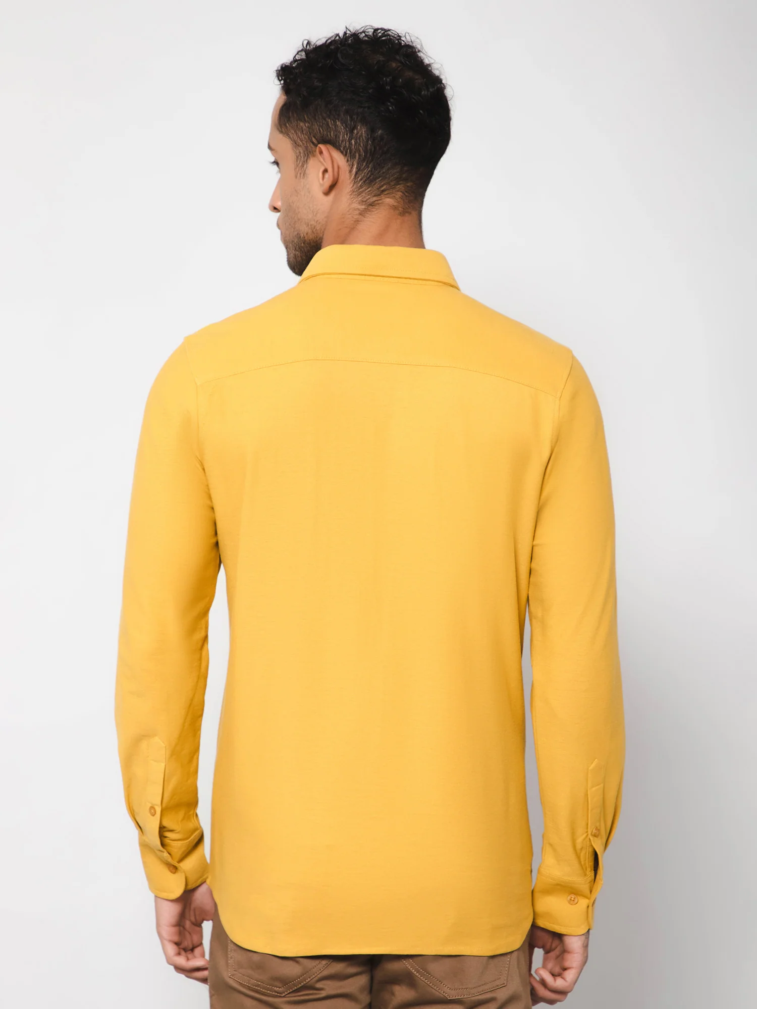Casual Shirt for Men | Breathable & Soft with Color Fastness Regular Fit Spread Collar Neck Poly Cotton Fabric Solid Pattern - Image 4