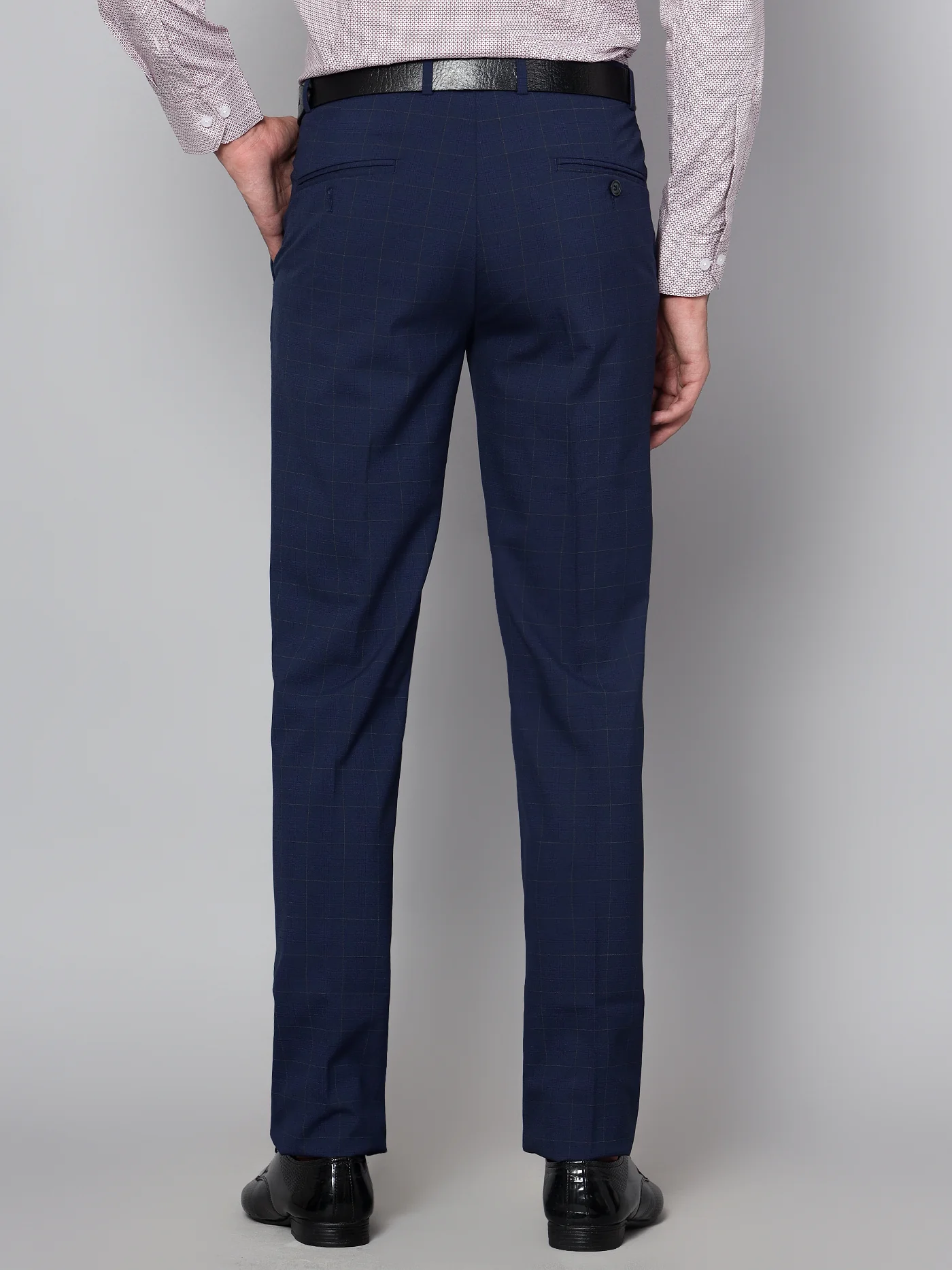 Formal Trouser for Men | Breathable & Soft with Color Fastness Regular Fit Poly Viscose Fabric Checkered Pattern Hook & Eye Closure - Image 4
