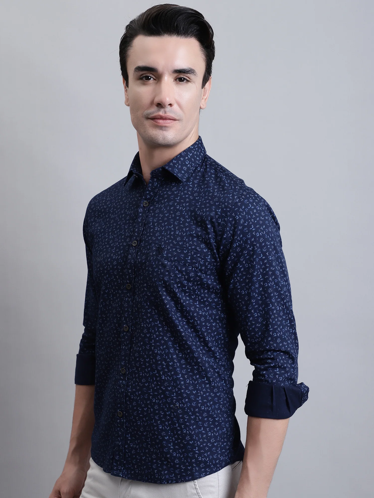 Casual Shirt for Men | Breathable & Soft with Color Fastness Regular Fit Spread Collar Neck Cotton Fabric Printed Pattern - Image 2