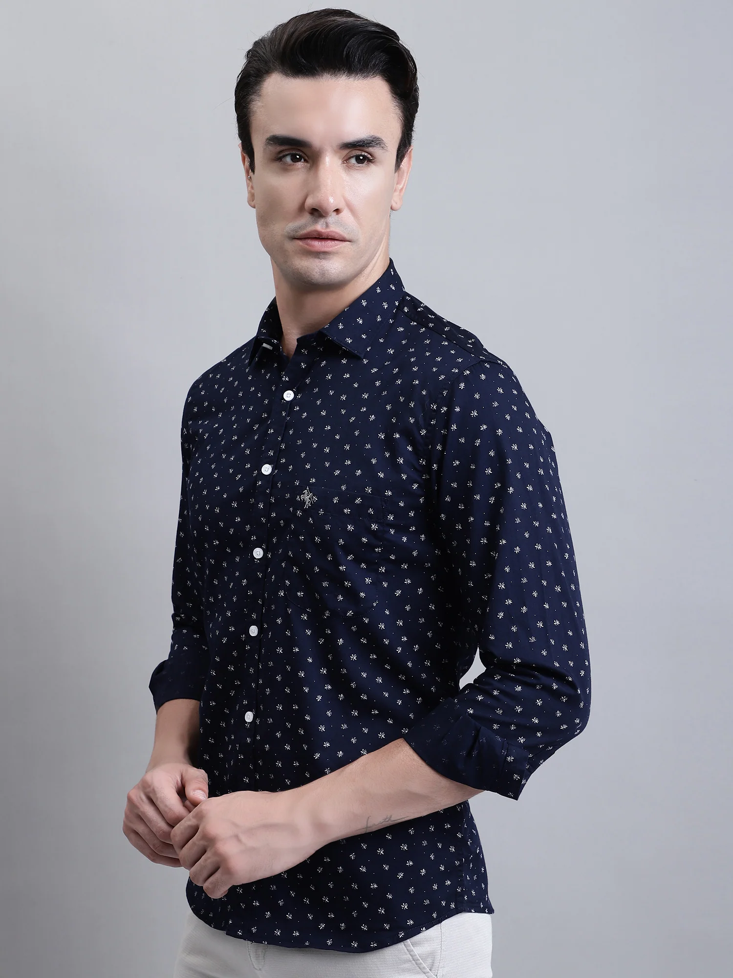 Casual Shirt for Men | Breathable & Soft with Color Fastness Regular Fit Spread Collar Neck Cotton Fabric Printed Pattern - Image 2
