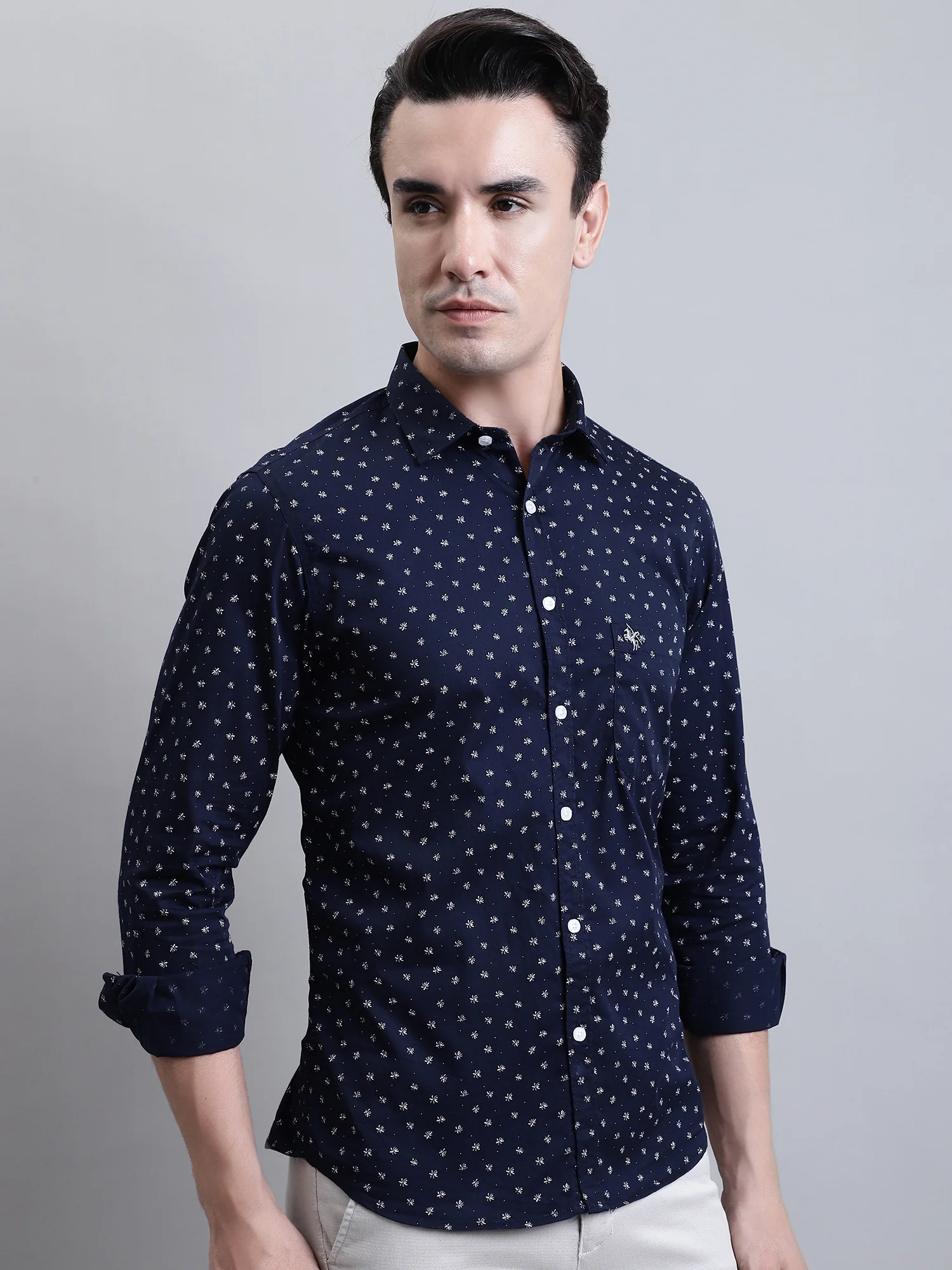 Casual Shirt for Men | Breathable & Soft with Color Fastness Regular Fit Spread Collar Neck Cotton Fabric Printed Pattern - Image 3