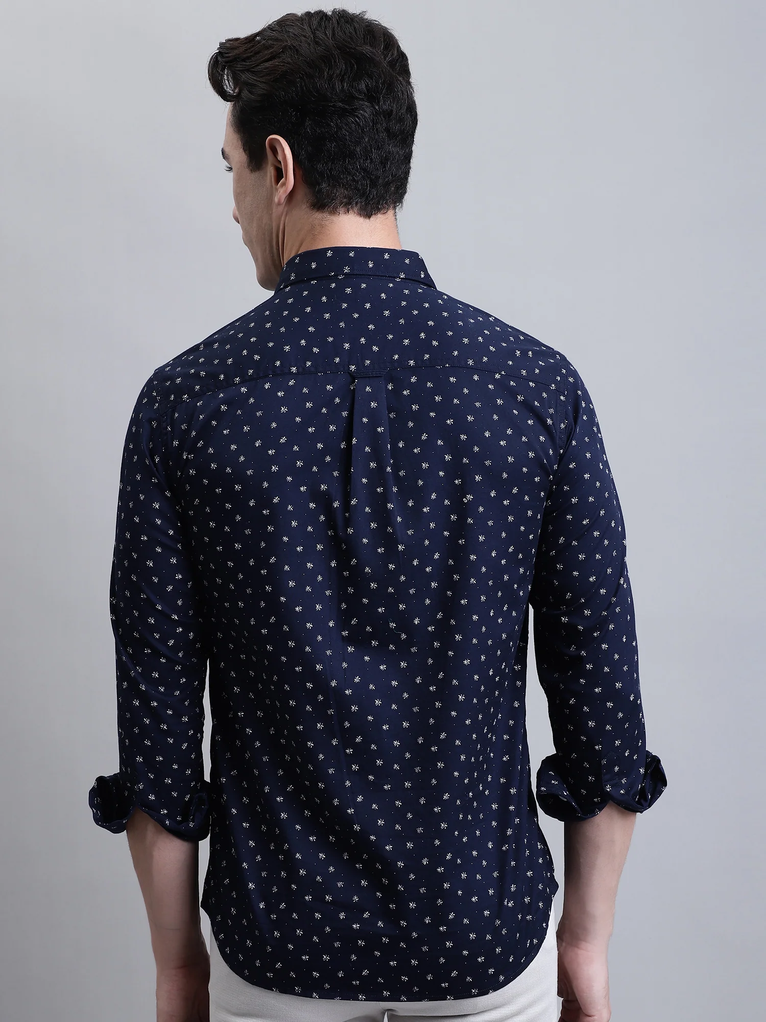 Casual Shirt for Men | Breathable & Soft with Color Fastness Regular Fit Spread Collar Neck Cotton Fabric Printed Pattern - Image 4
