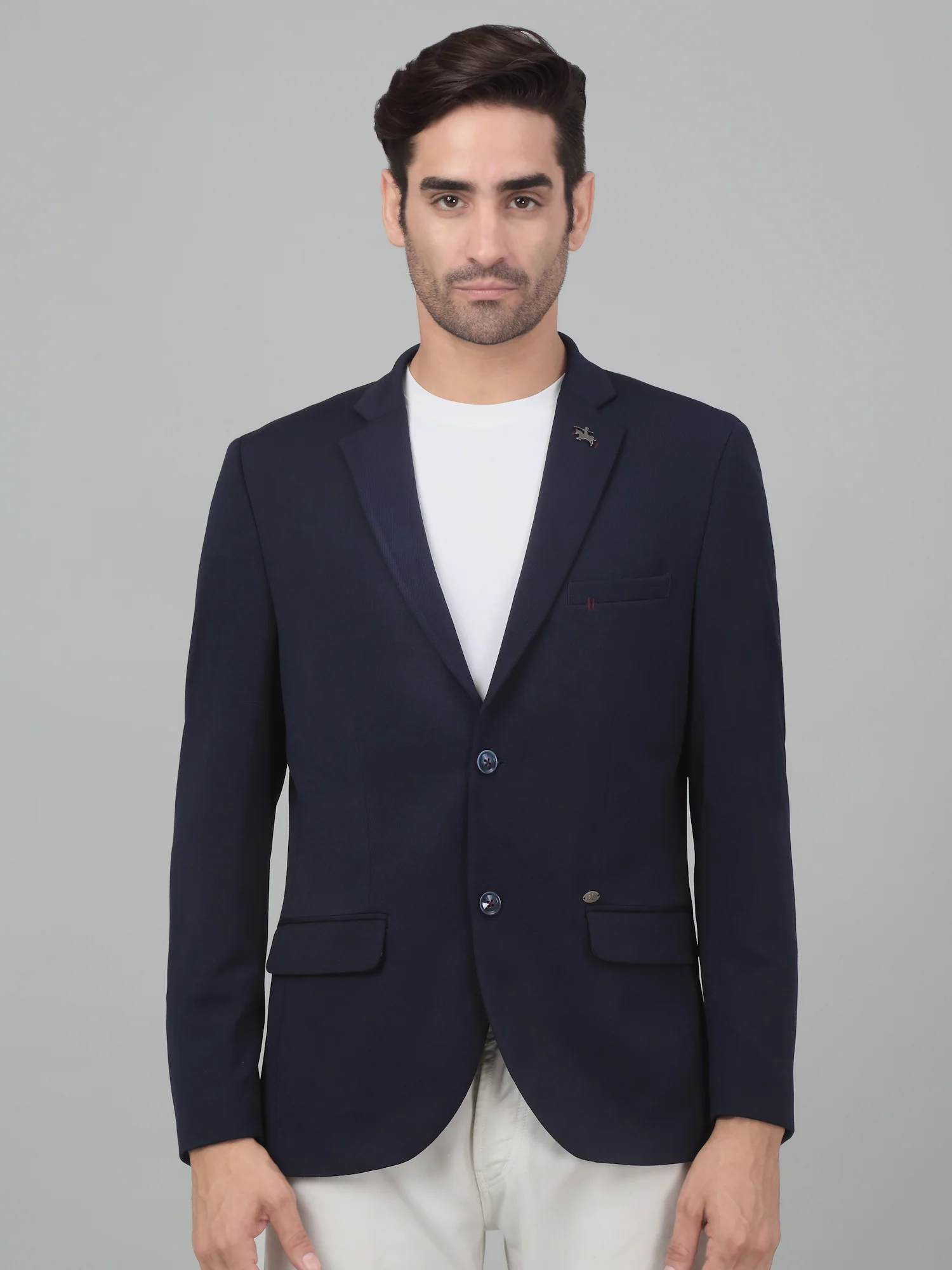 Blazer for Men | Premium Casual Blazer Slim Fit Notched Collar Terry Rayon Fabric Self Design Pattern - Image 2