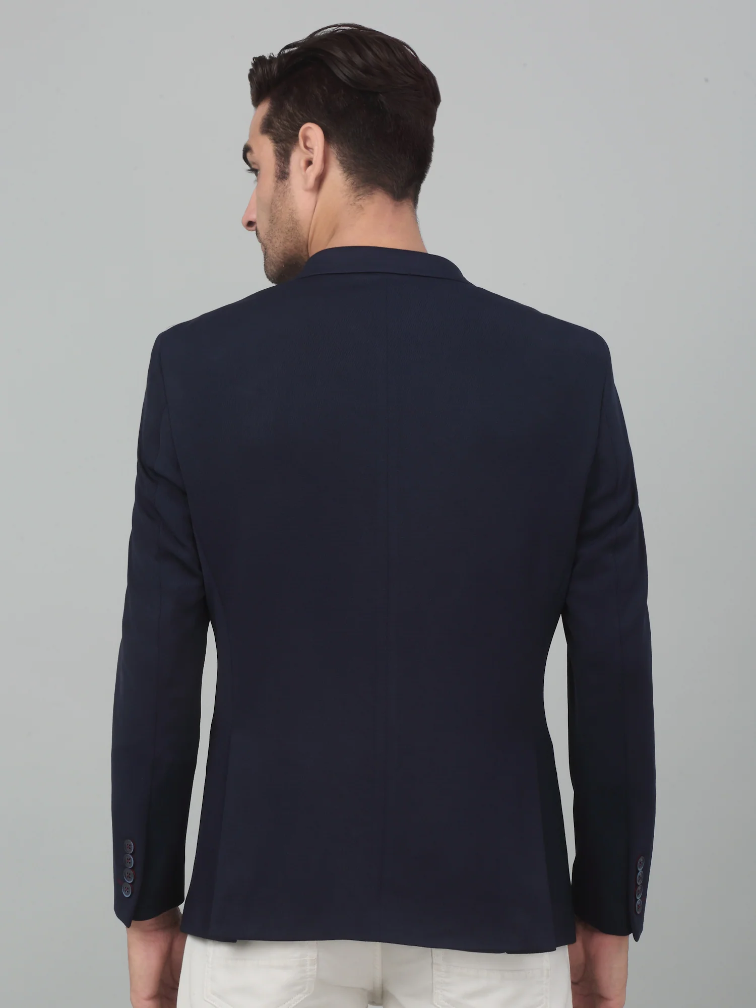 Blazer for Men | Premium Casual Blazer Slim Fit Notched Collar Terry Rayon Fabric Self Design Pattern - Image 3