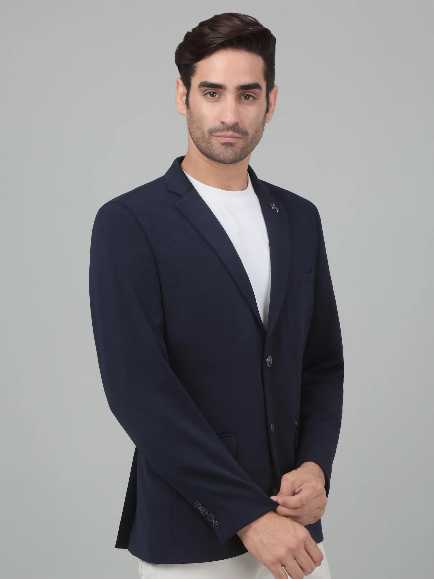 Blazer for Men | Premium Casual Blazer Slim Fit Notched Collar Terry Rayon Fabric Self Design Pattern - Image 5