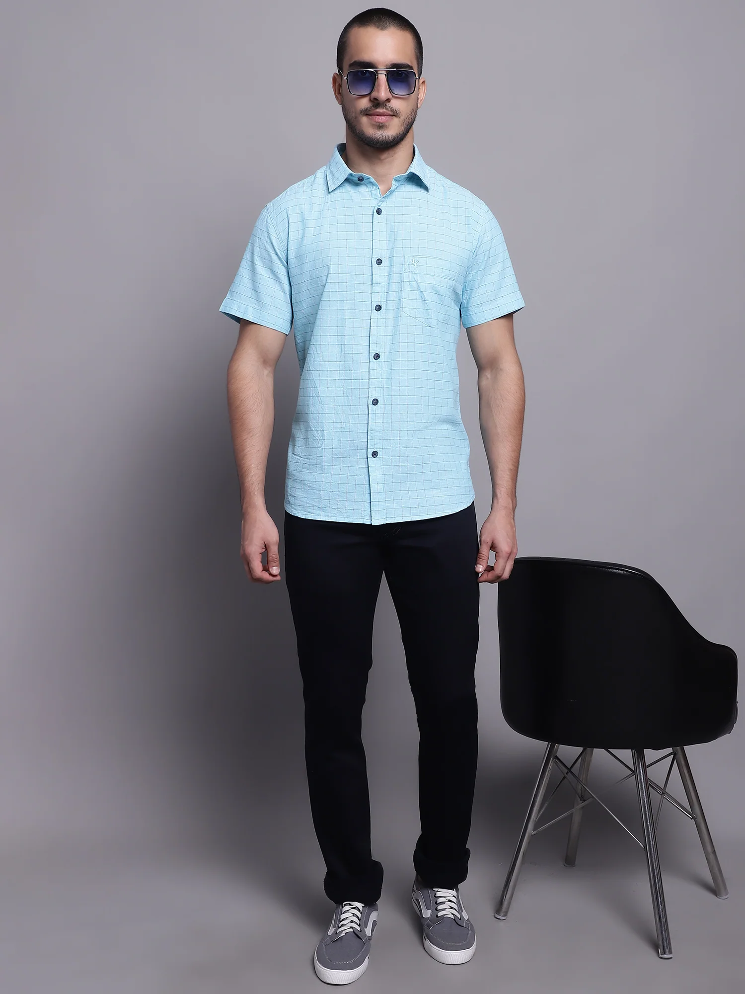 Denim Jeans for Men l Breathable & Soft with Color Fastness Ultra Narrow Fit Cotton Fabric Solid Pattern Button Closure - Image 5