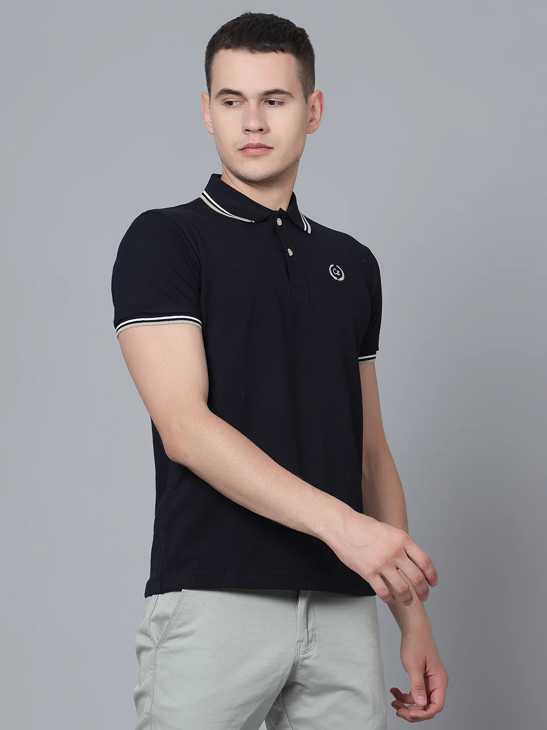 T-Shirt for Men | Breathable & Soft with Color Fastness Regular Fit Polo Neck Poly Cotton Fabric Solid Pattern - Image 3
