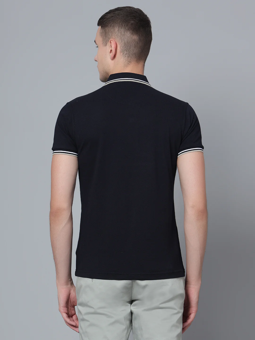 T-Shirt for Men | Breathable & Soft with Color Fastness Regular Fit Polo Neck Poly Cotton Fabric Solid Pattern - Image 4