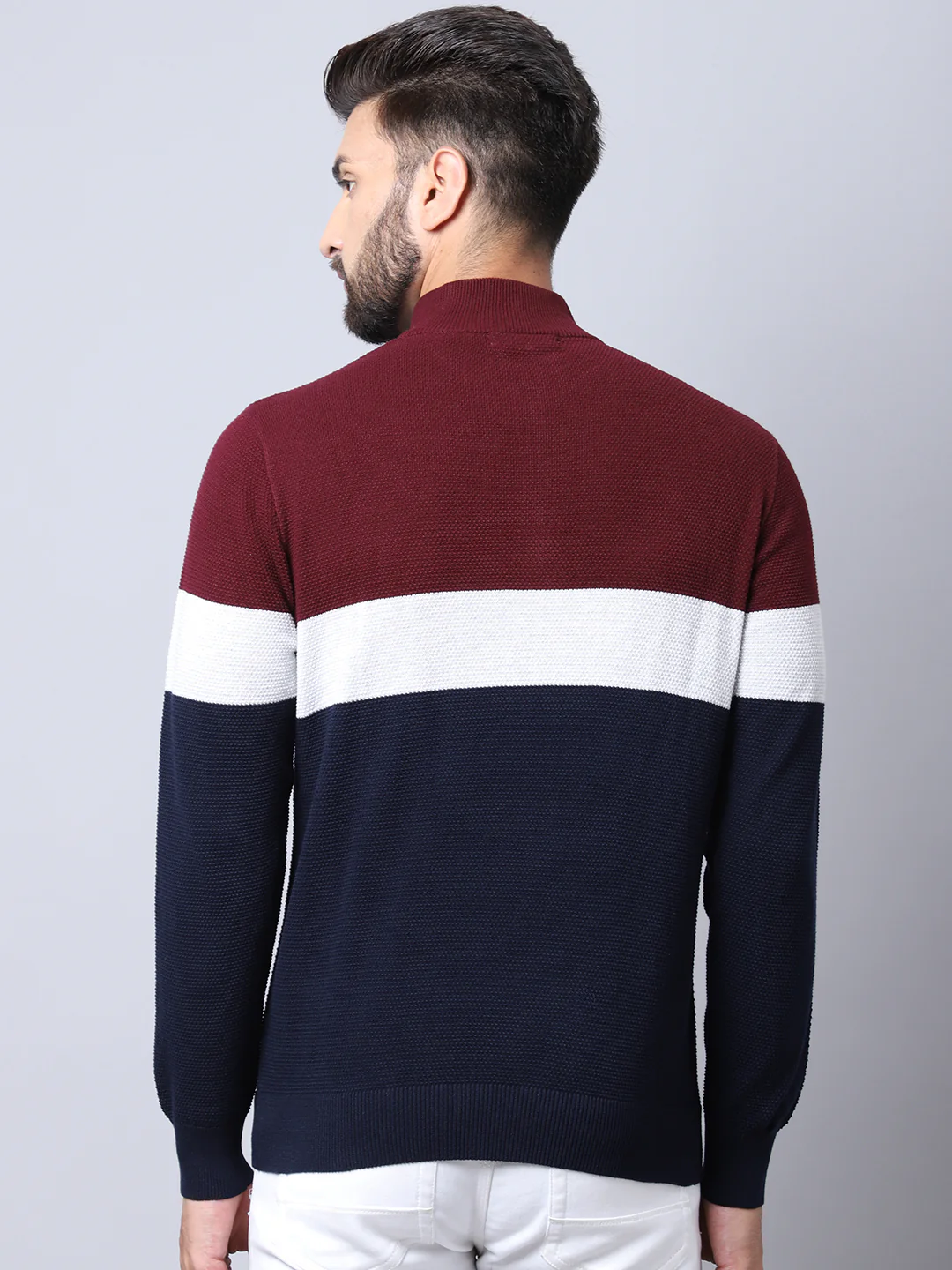 Men Navy Pullover Sweater - Image 2