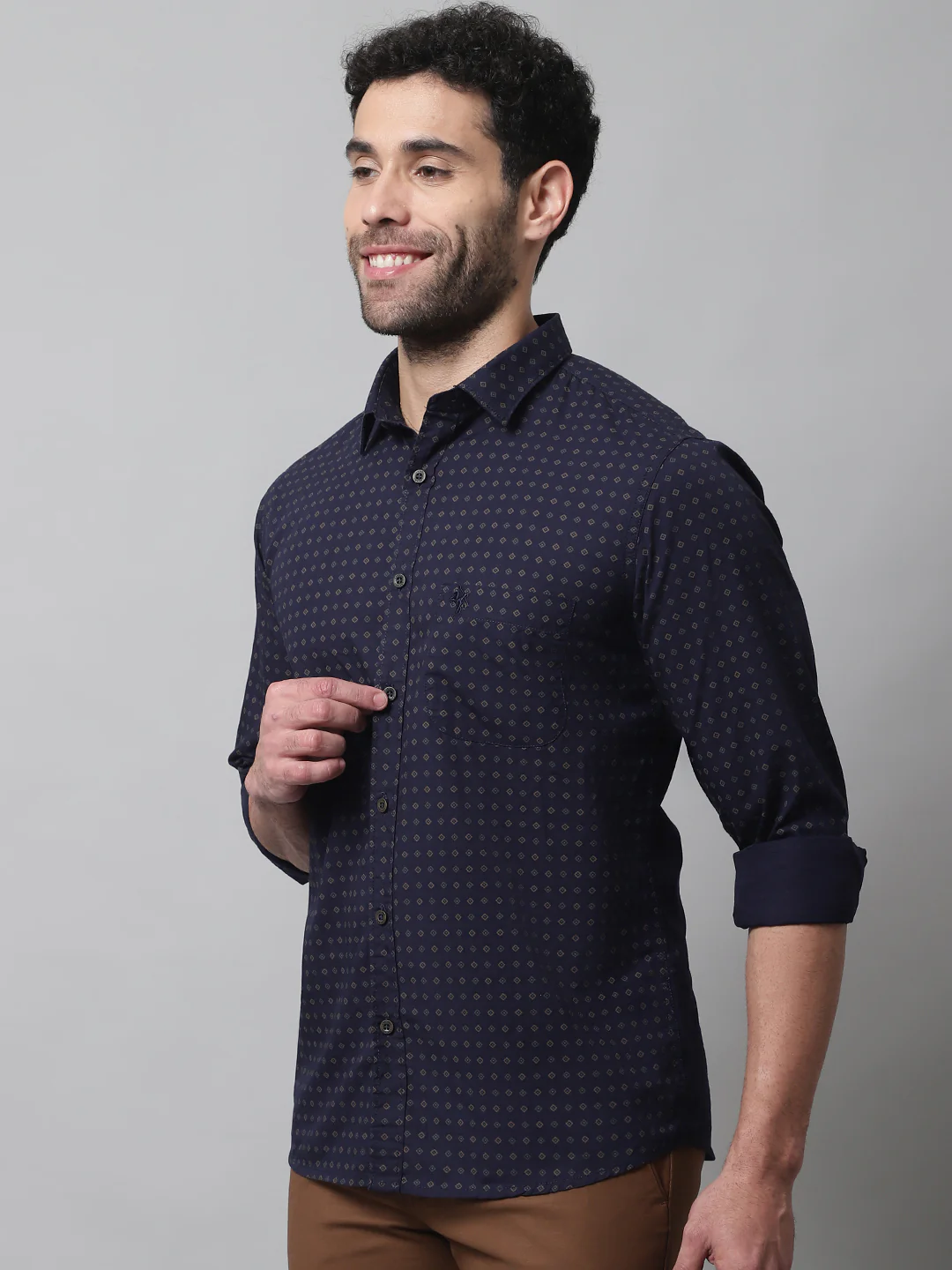 Casual Shirt for Men | Breathable & Soft with Color Fastness Regular Fit Spread Collar Neck Cotton Fabric Printed Pattern - Image 3