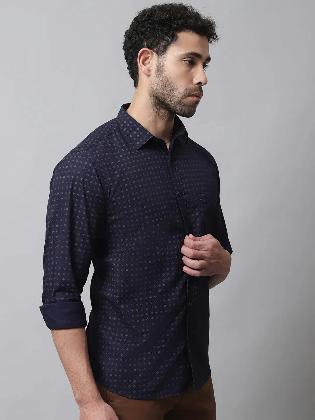 Casual Shirt for Men | Breathable & Soft with Color Fastness Regular Fit Spread Collar Neck Cotton Fabric Printed Pattern - Image 4
