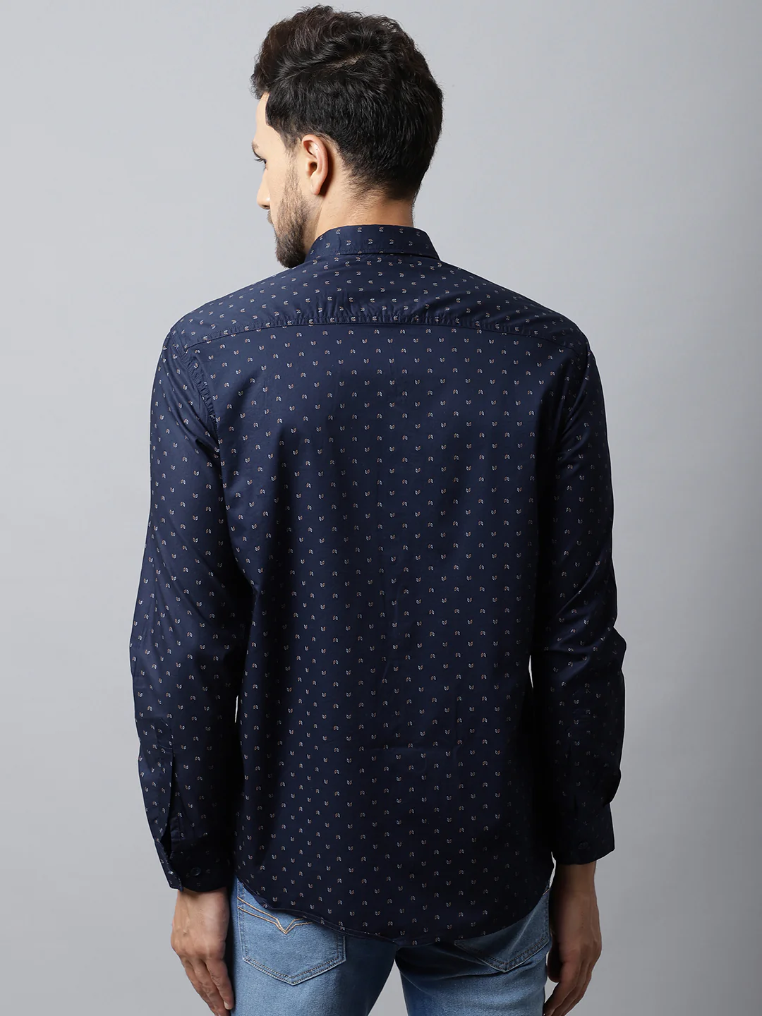 Casual Shirt for Men | Breathable & Soft with Color Fastness Regular Fit Spread Collar Neck Cotton Fabric Printed Pattern - Image 2