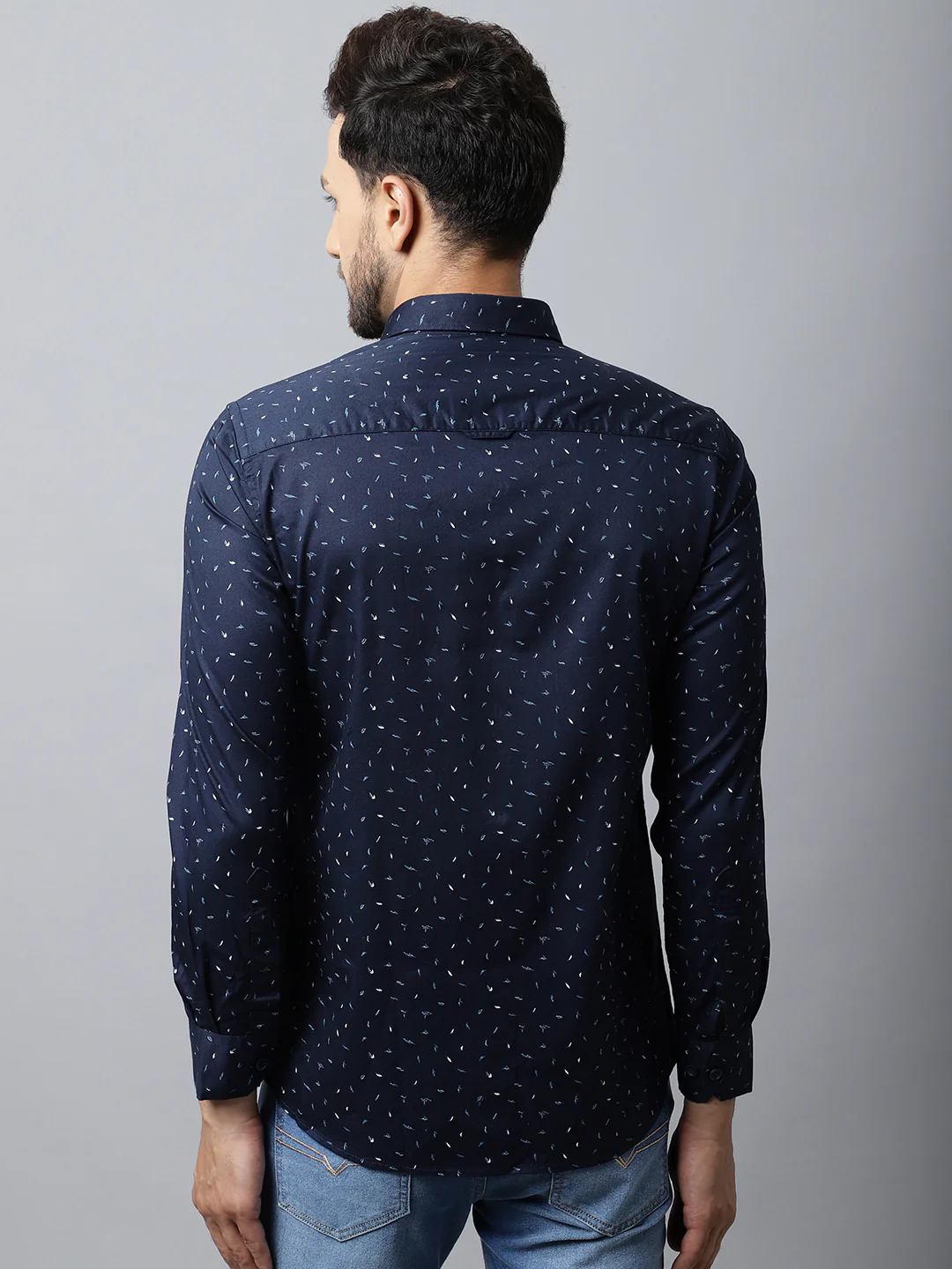 Casual Shirt for Men | Breathable & Soft with Color Fastness Regular Fit Spread Collar Neck Cotton Fabric Printed Pattern - Image 2