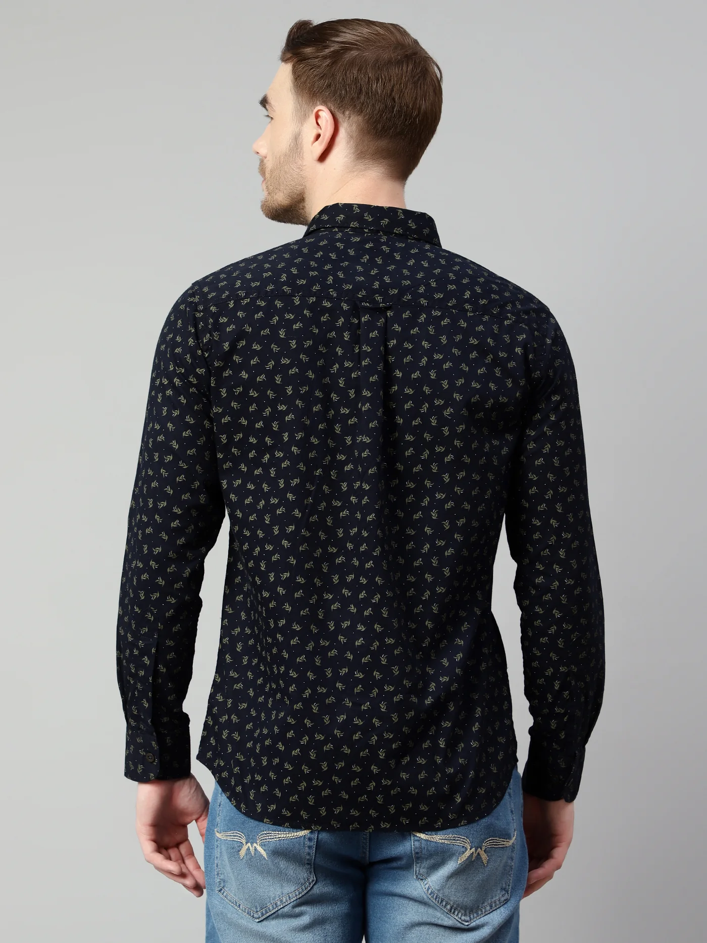 Casual Shirt for Men | Breathable & Soft with Color Fastness Regular Fit Spread Collar Neck Cotton Fabric Printed Pattern - Image 2