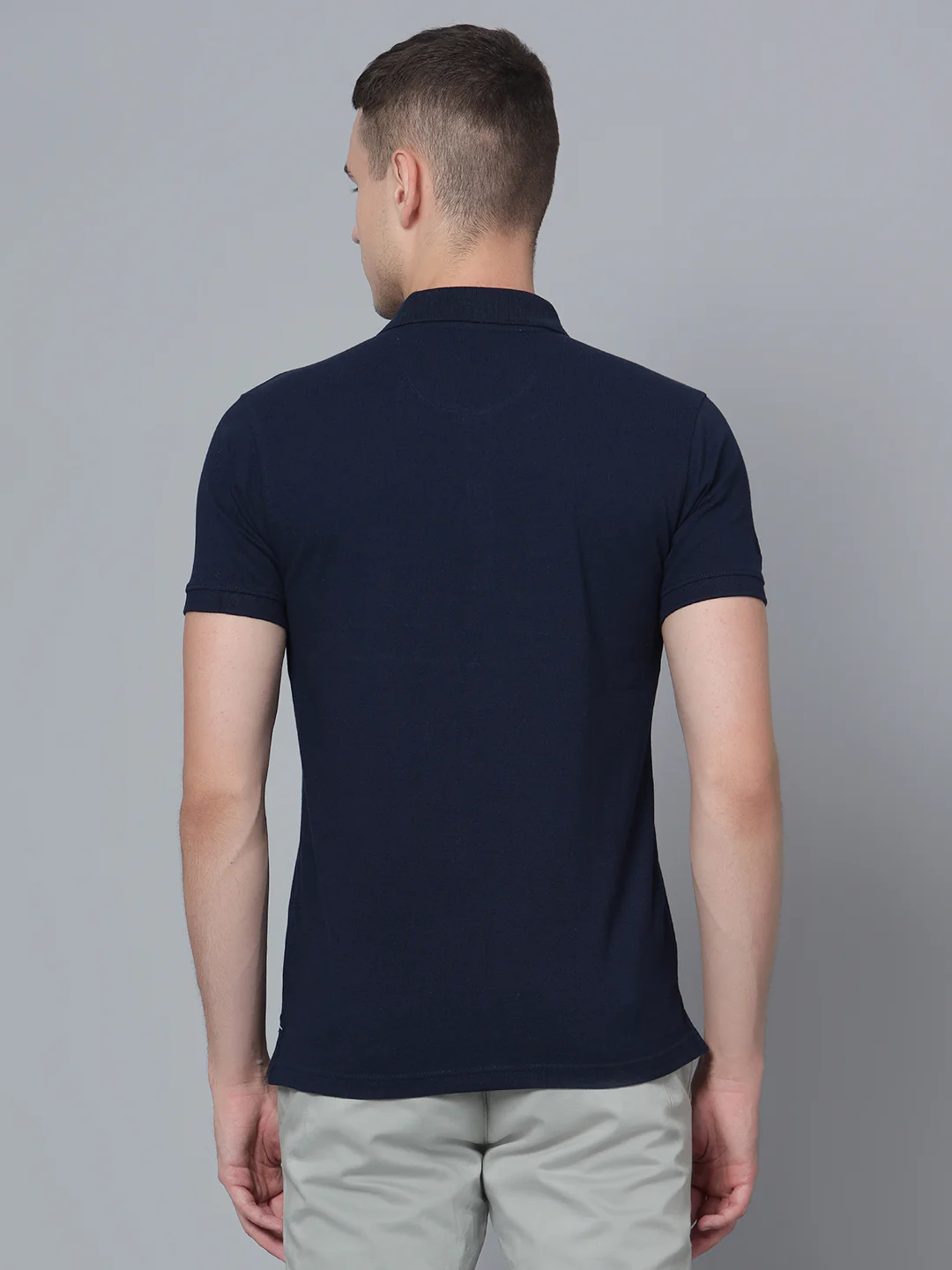 T-Shirt for Men | Breathable & Soft with Color Fastness Regular Fit Polo Neck Poly Cotton Fabric Solid Pattern - Image 4