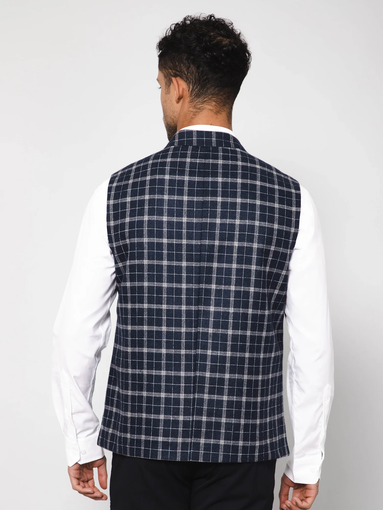 Men Navy Waist Coat - Image 4