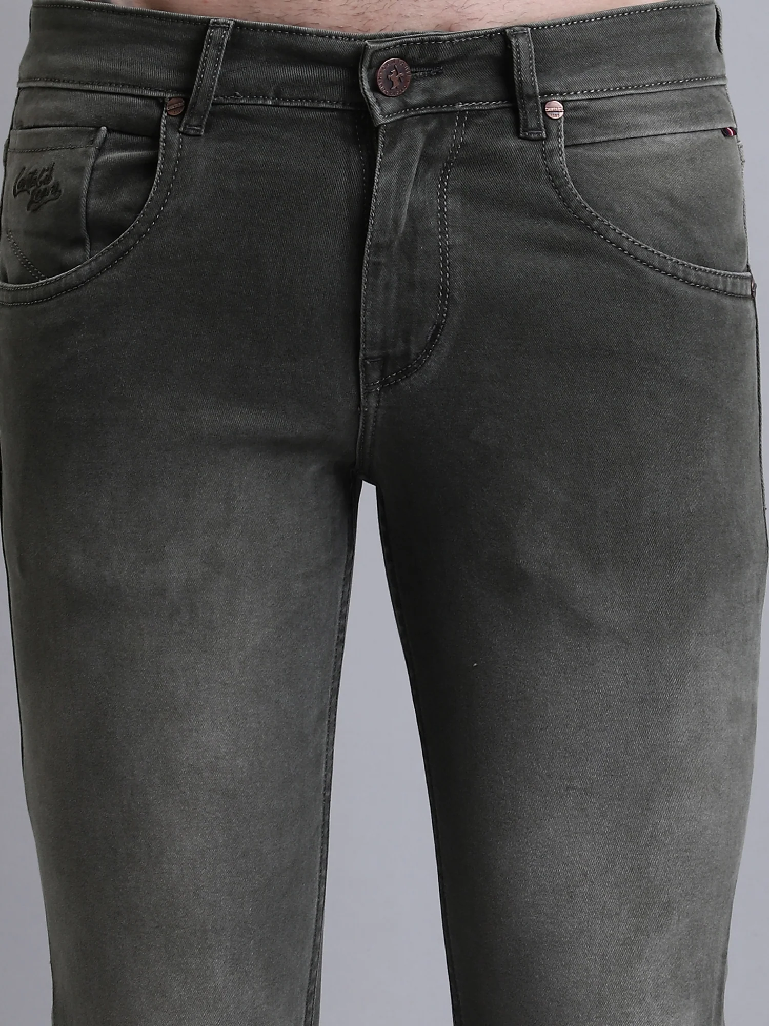 Denim Jeans for Men l Breathable & Soft with Color Fastness Ultra Narrow Fit Cotton Fabric Solid Pattern Button Closure - Image 6
