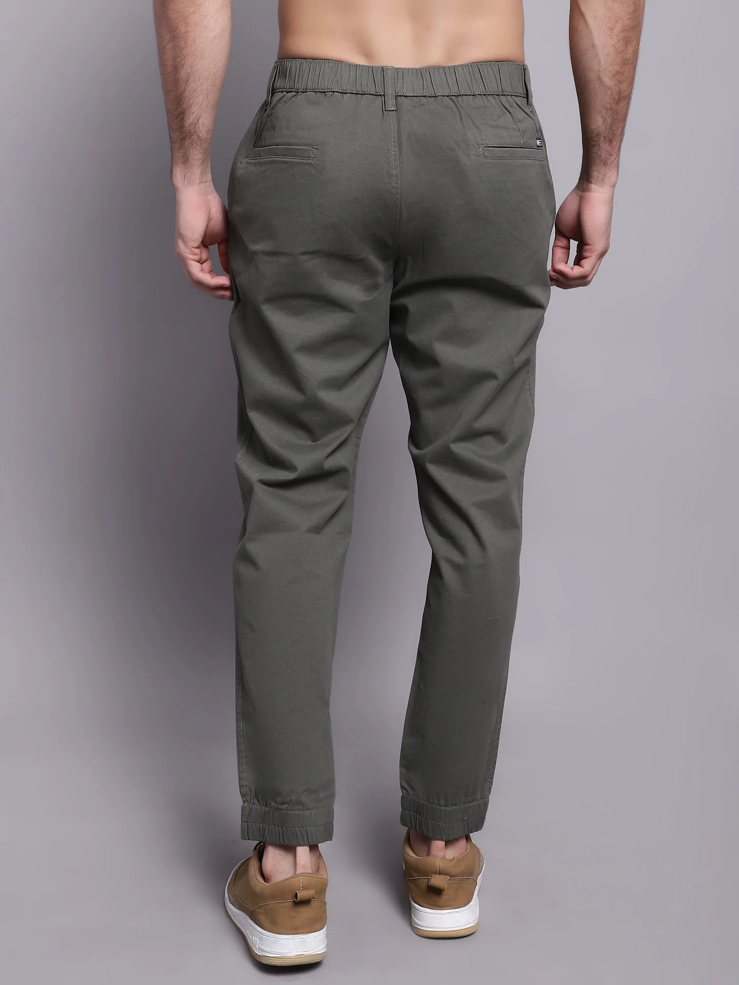 Men Olive Green Jogger - Image 2