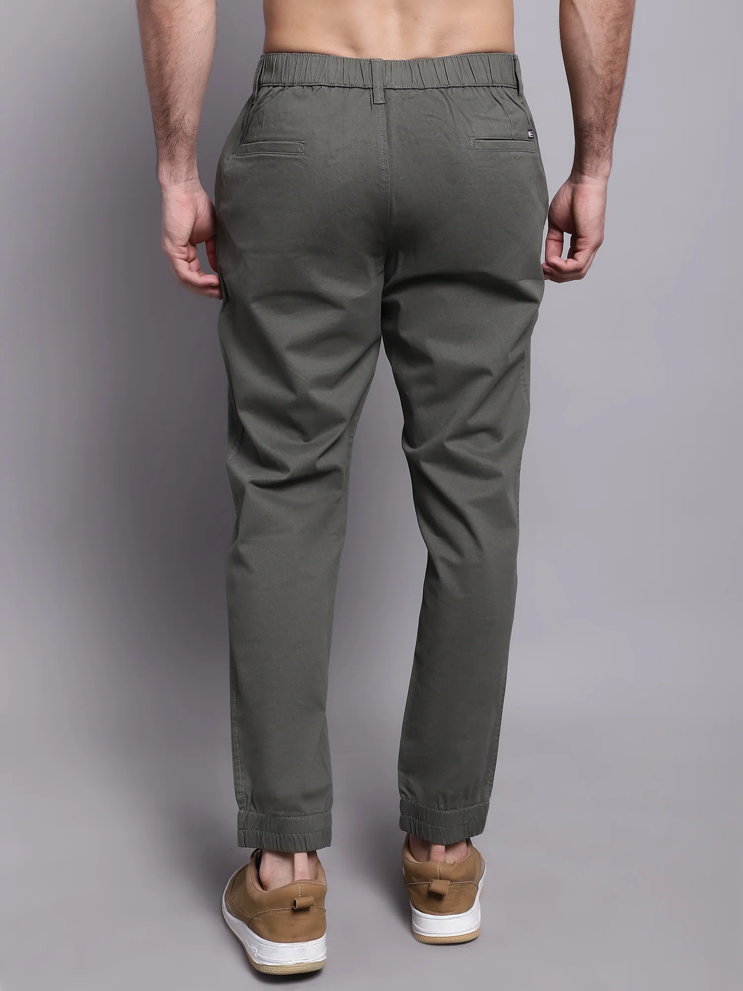 Men Olive Green Jogger - Image 2