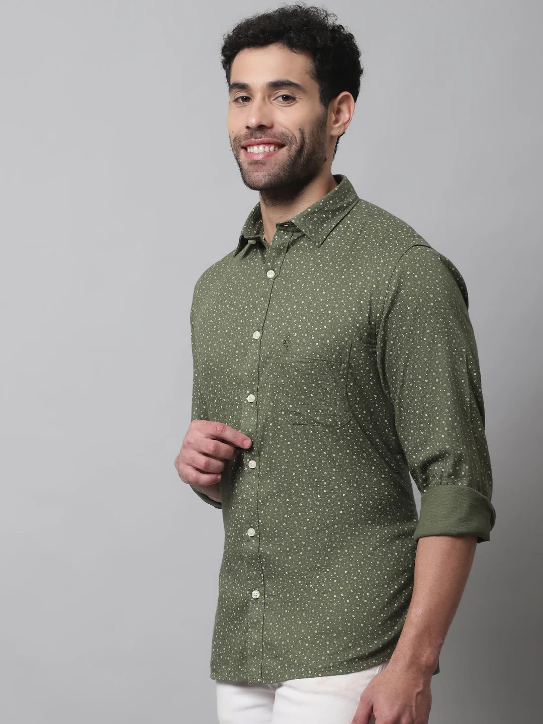 Casual Shirt for Men | Breathable & Soft with Color Fastness Regular Fit Spread Collar Neck Cotton Fabric Printed Pattern - Image 3