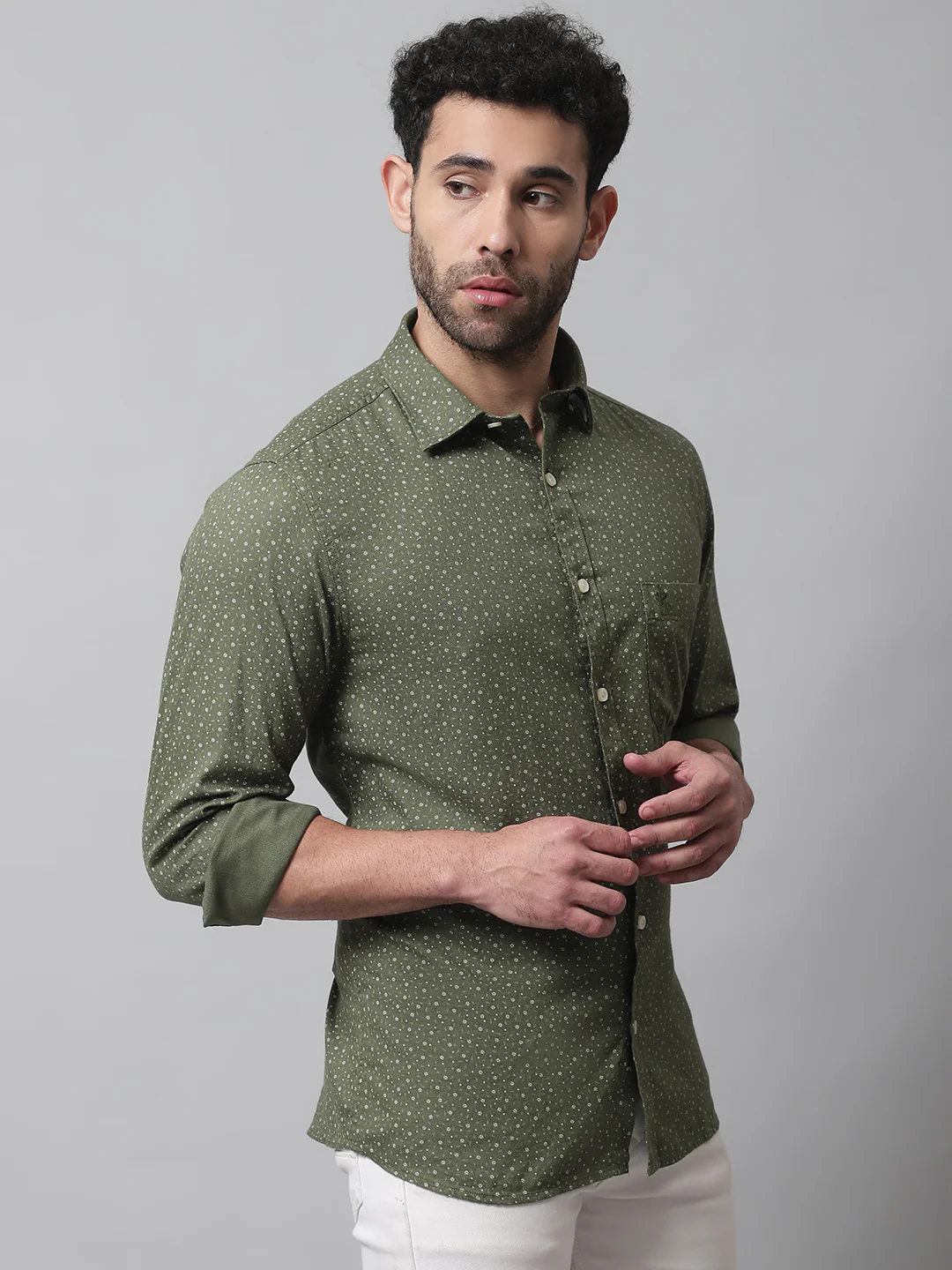 Casual Shirt for Men | Breathable & Soft with Color Fastness Regular Fit Spread Collar Neck Cotton Fabric Printed Pattern - Image 4