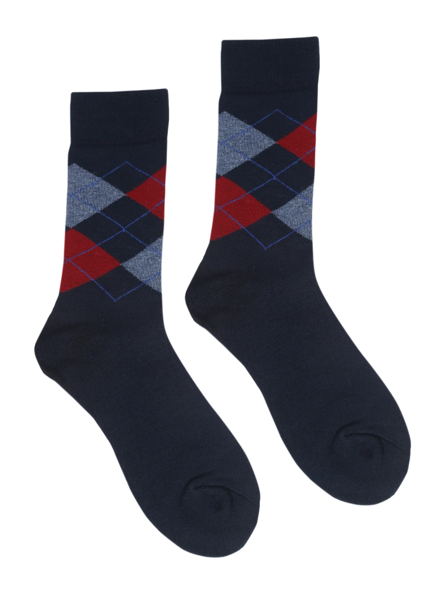Men's Navy Blue Basic Crew length Socks -Pack of 3 - Image 3