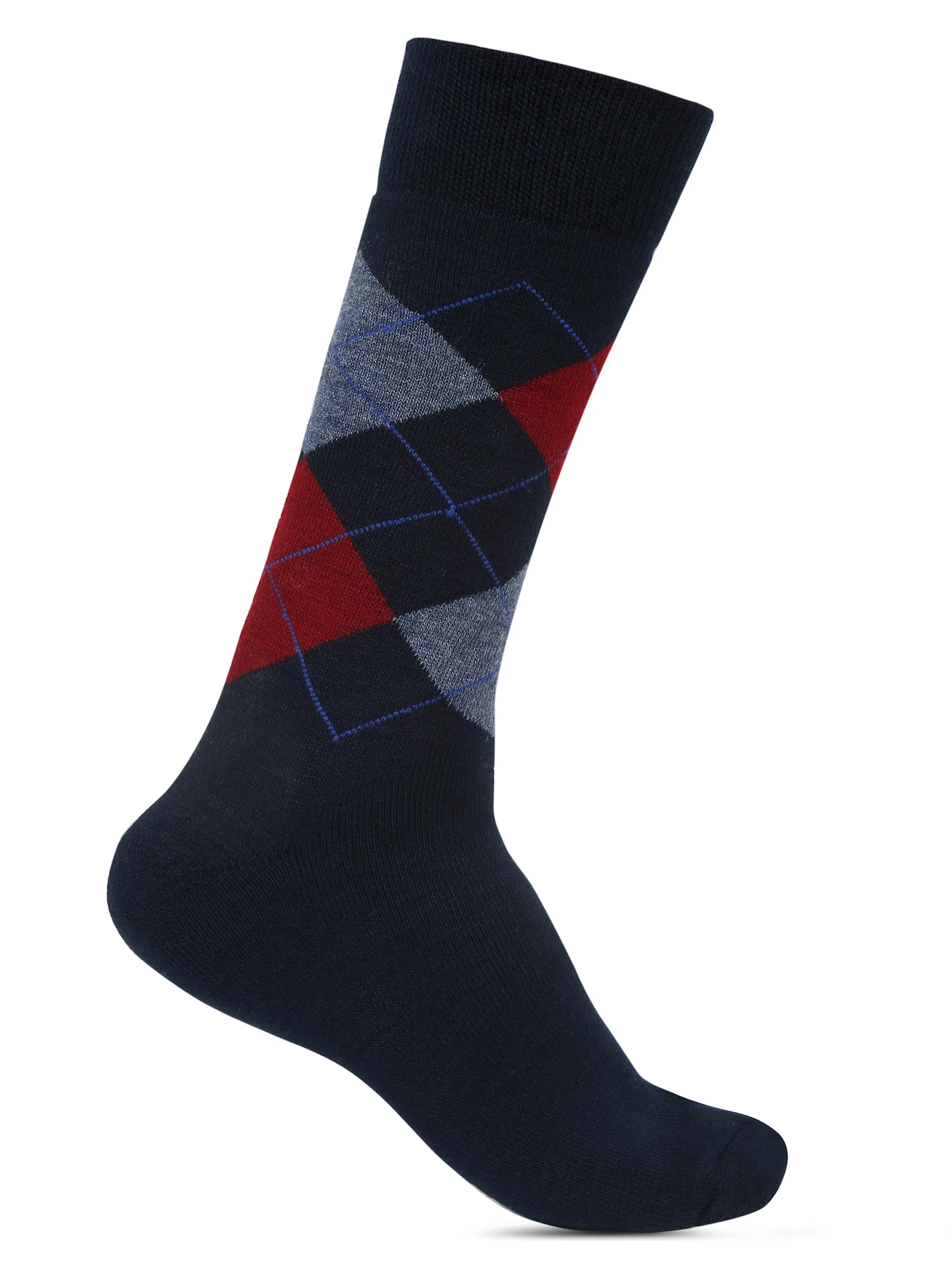 Men's Navy Blue Basic Crew length Socks -Pack of 3 - Image 4