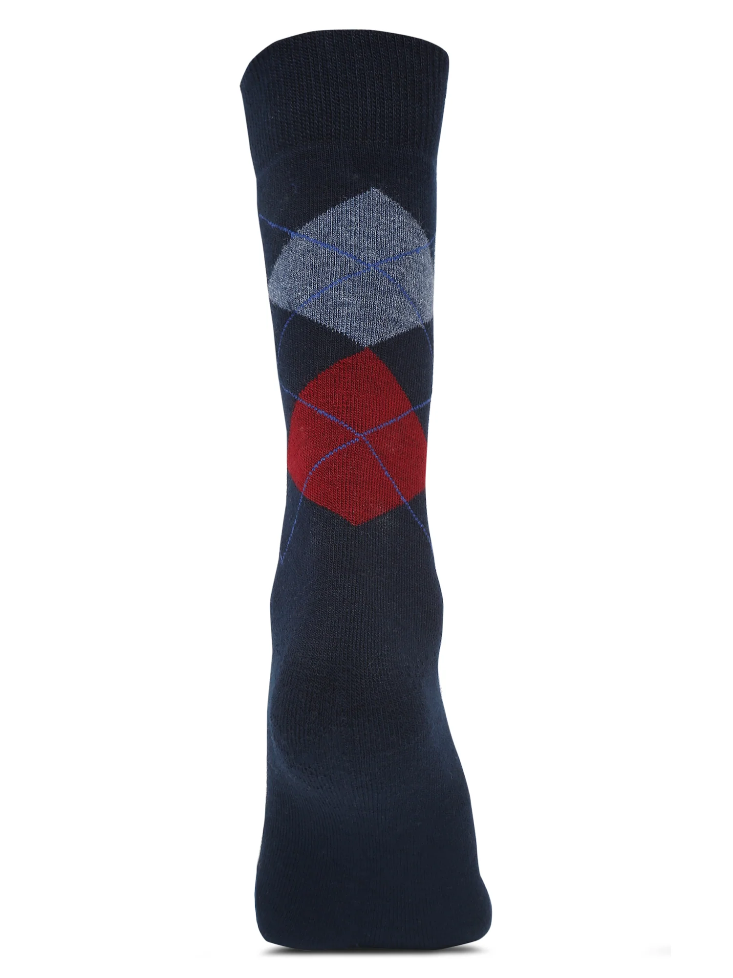 Men's Navy Blue Basic Crew length Socks -Pack of 3 - Image 5