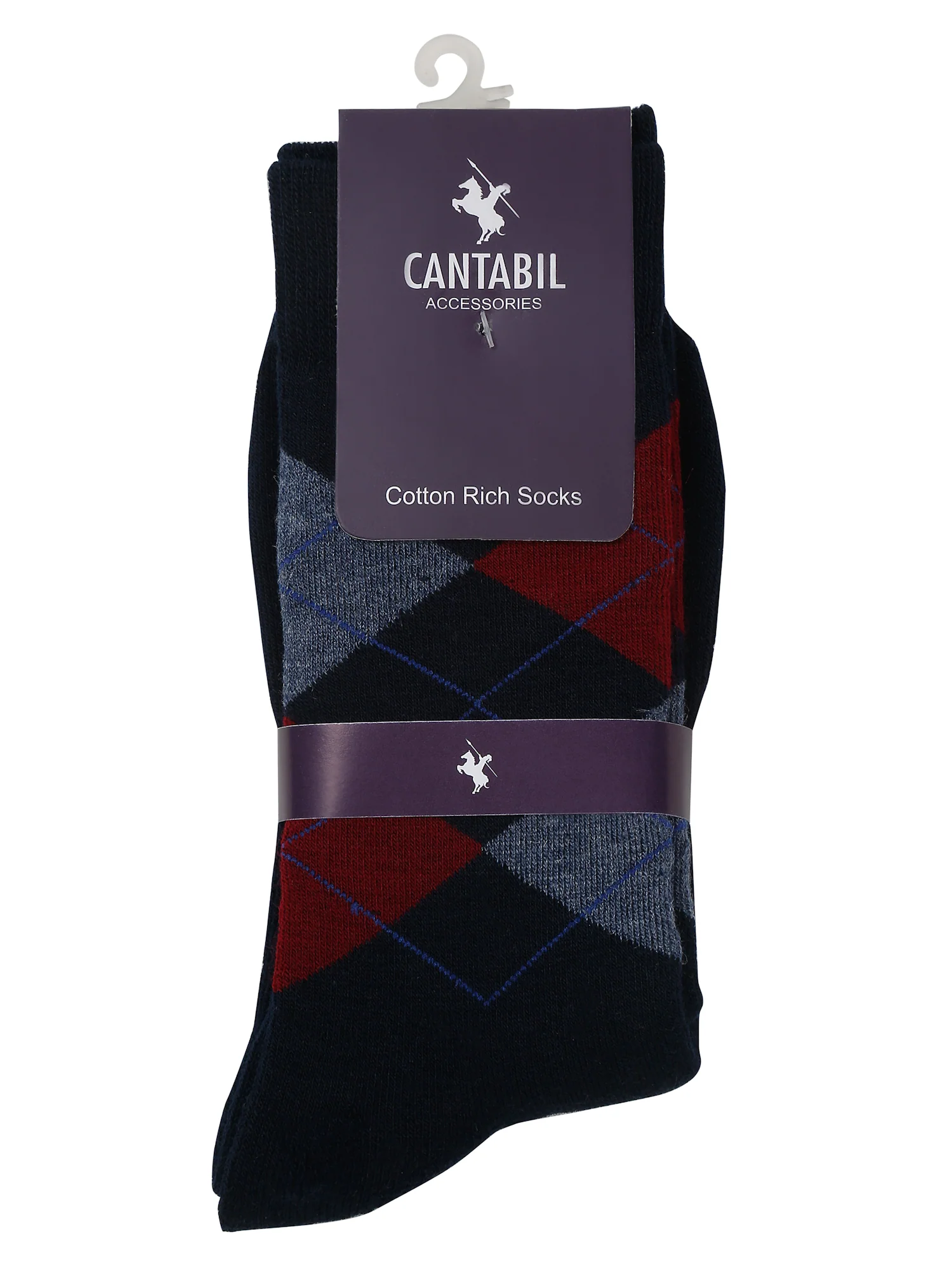 Men's Navy Blue Basic Crew length Socks -Pack of 3 - Image 6