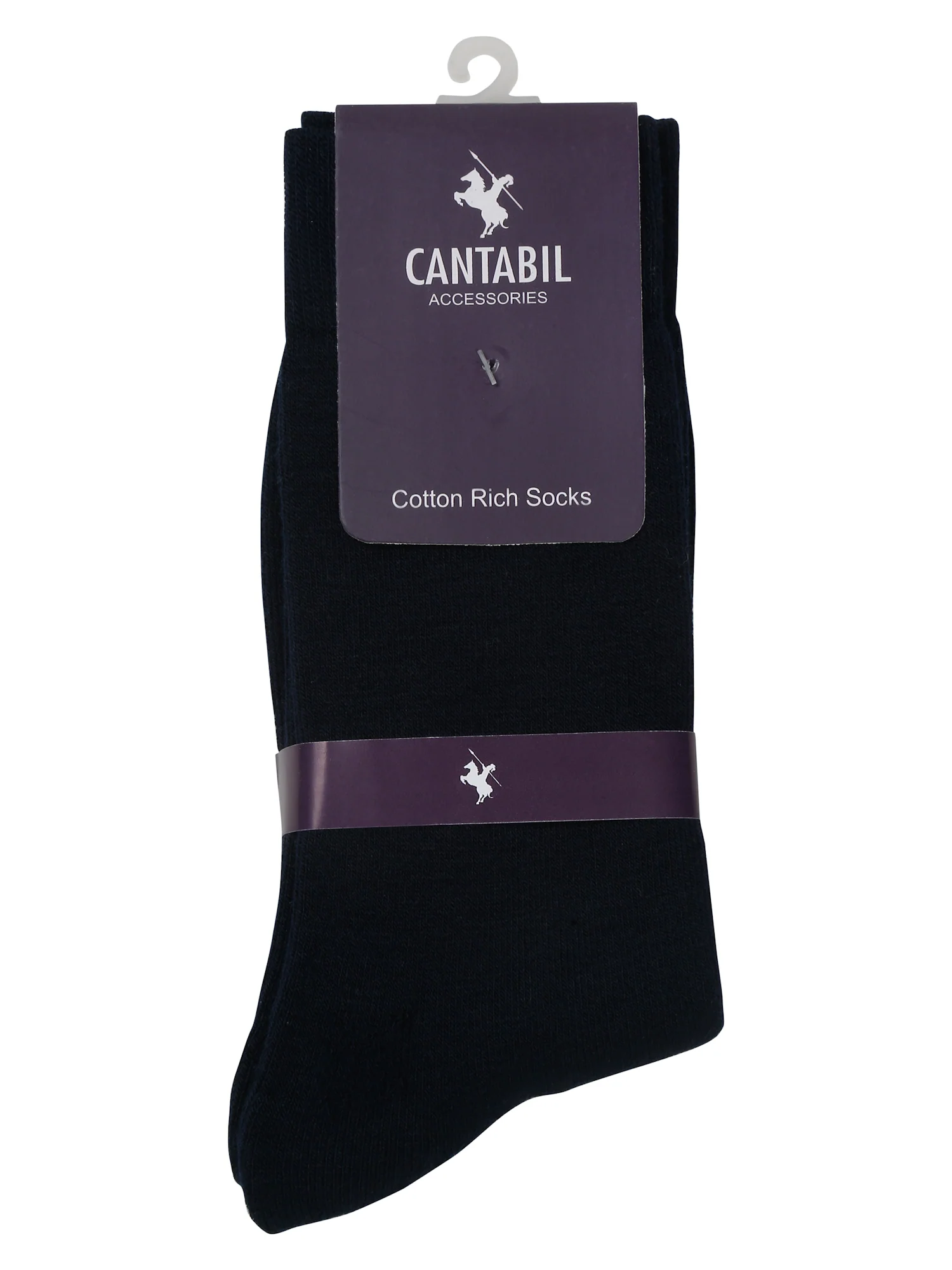 Men's Navy Blue Basic Crew length Socks -Pack of 3 - Image 5