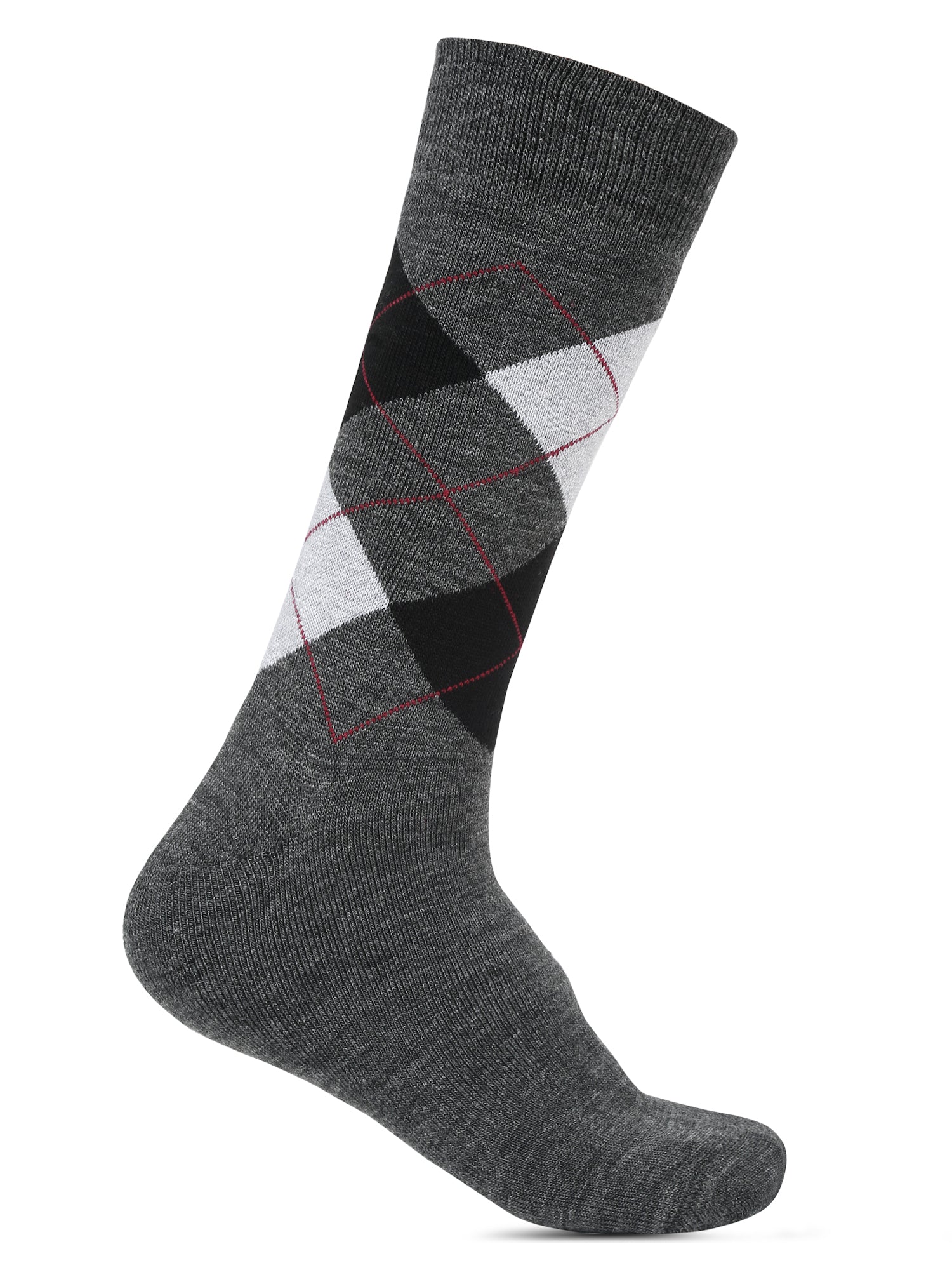 Men's Grey Melange Basic Crew length Socks -Pack of 3 - Image 3