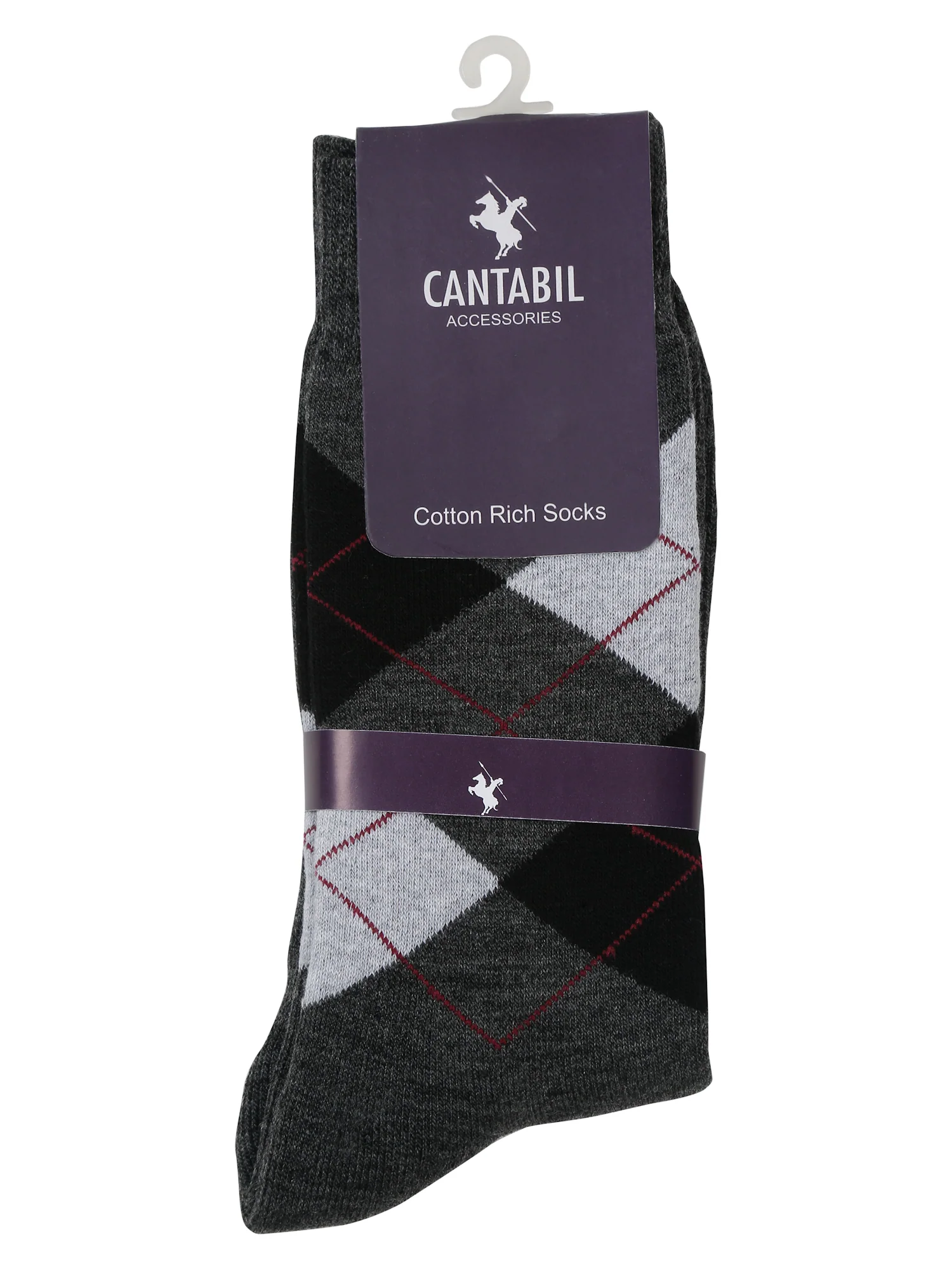 Men's Grey Melange Basic Crew length Socks -Pack of 3 - Image 5