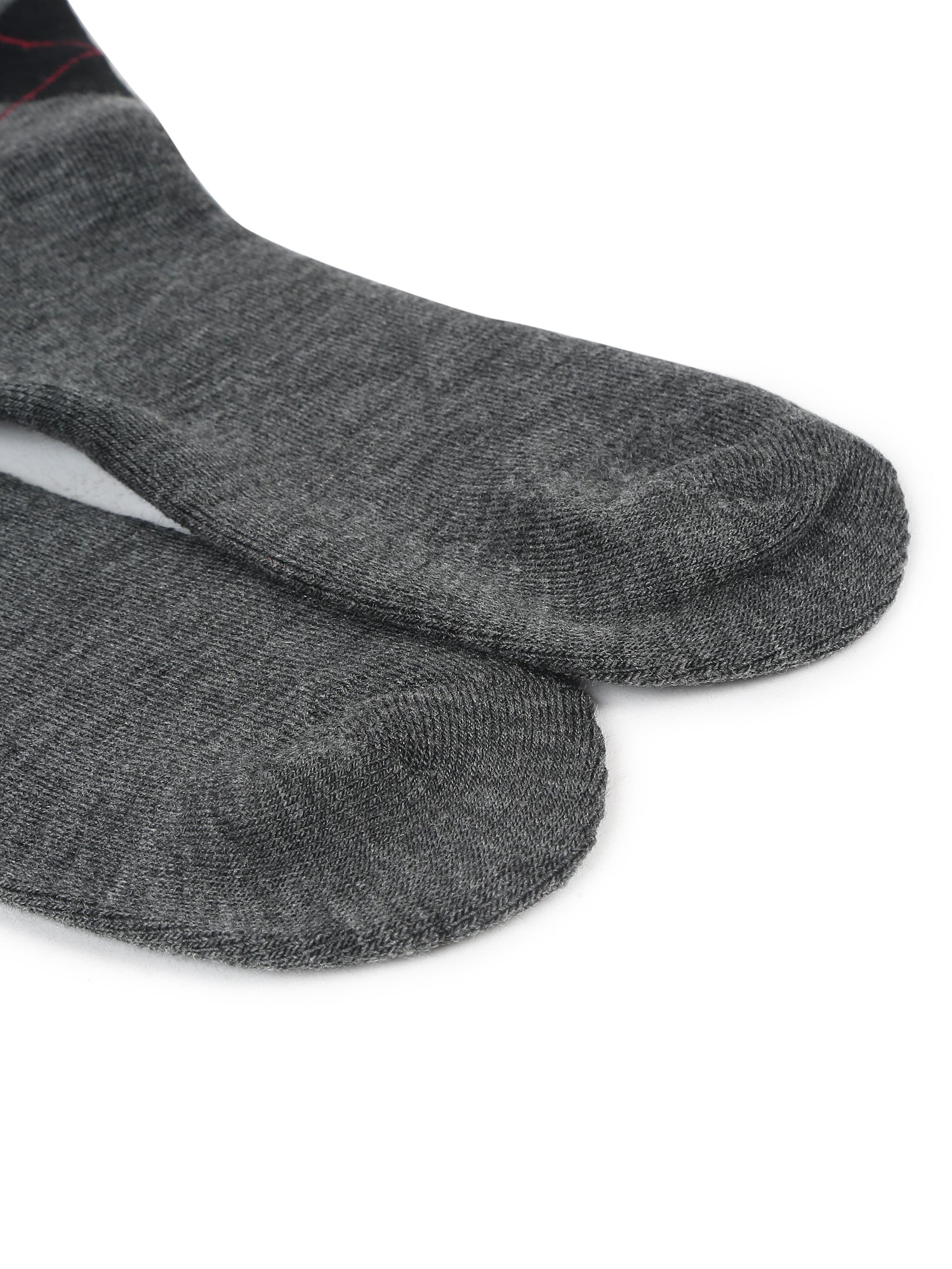Men's Grey Melange Basic Crew length Socks -Pack of 3 - Image 6