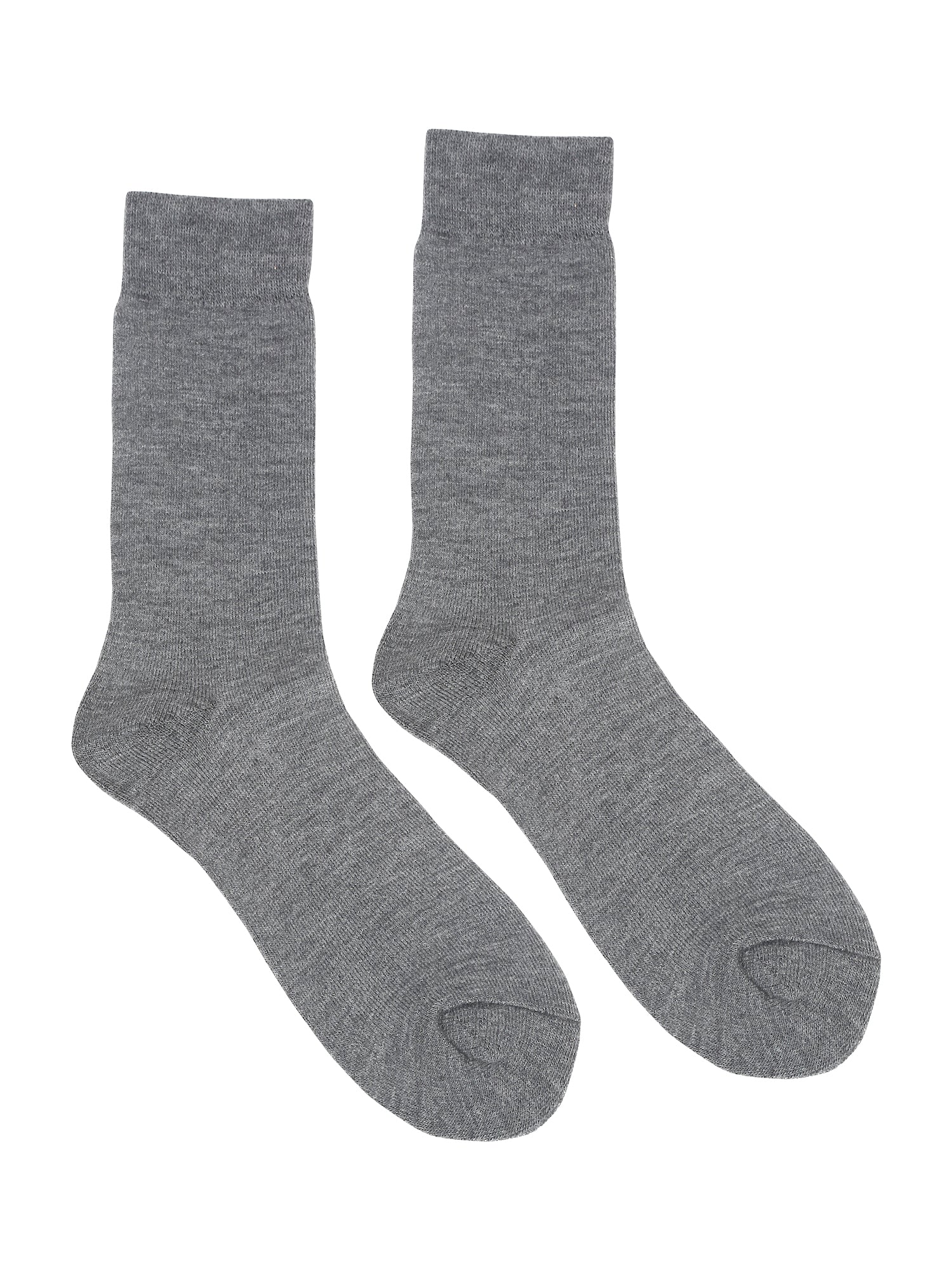 Men's Grey Melange Basic Crew length Socks -Pack of 3 - Image 2