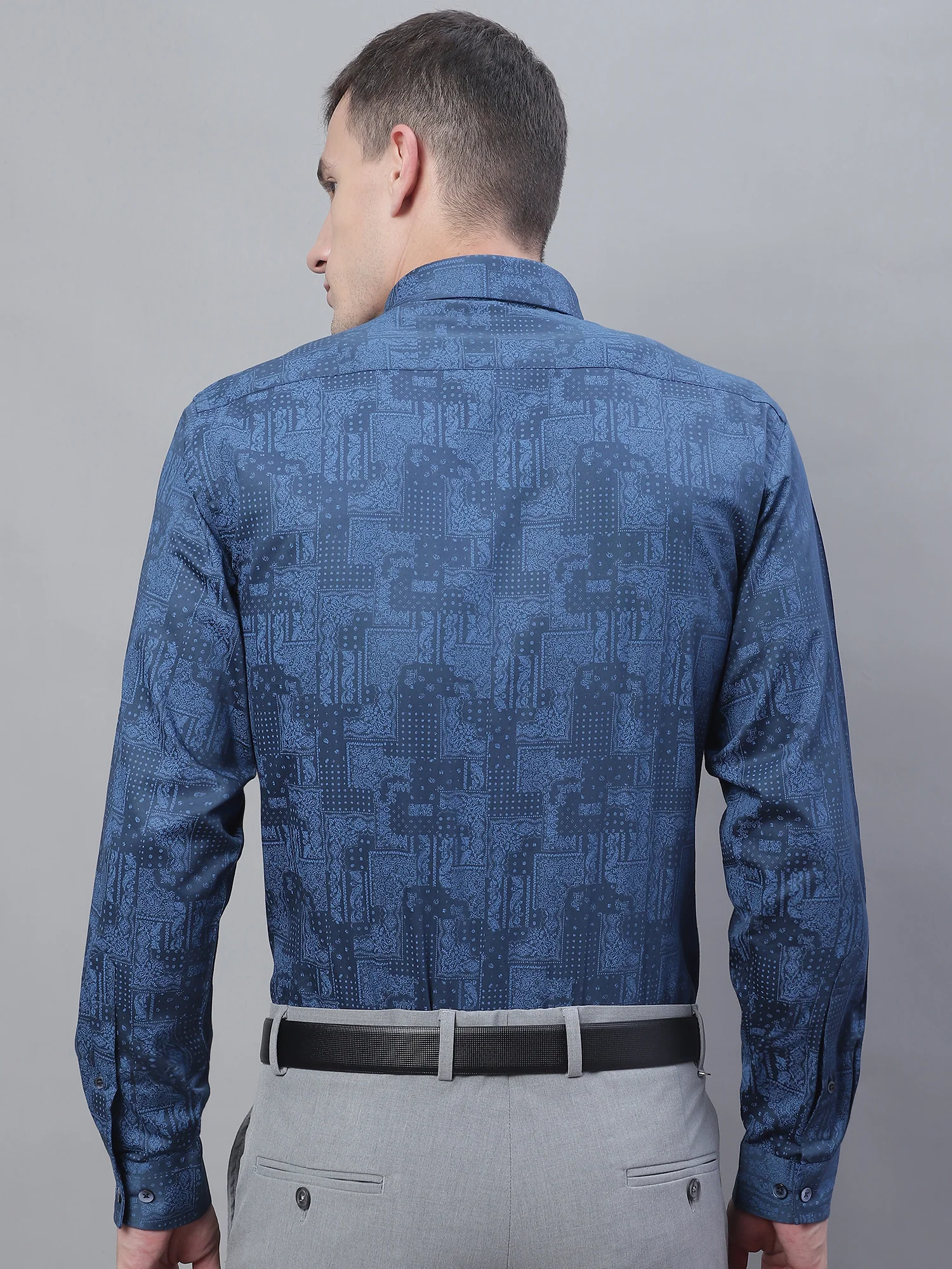 Formal Shirt for Men l Breathable & Soft with Color Fastness Regular Fit Spread Collar Neck Cotton Fabric Printed Pattern - Image 2
