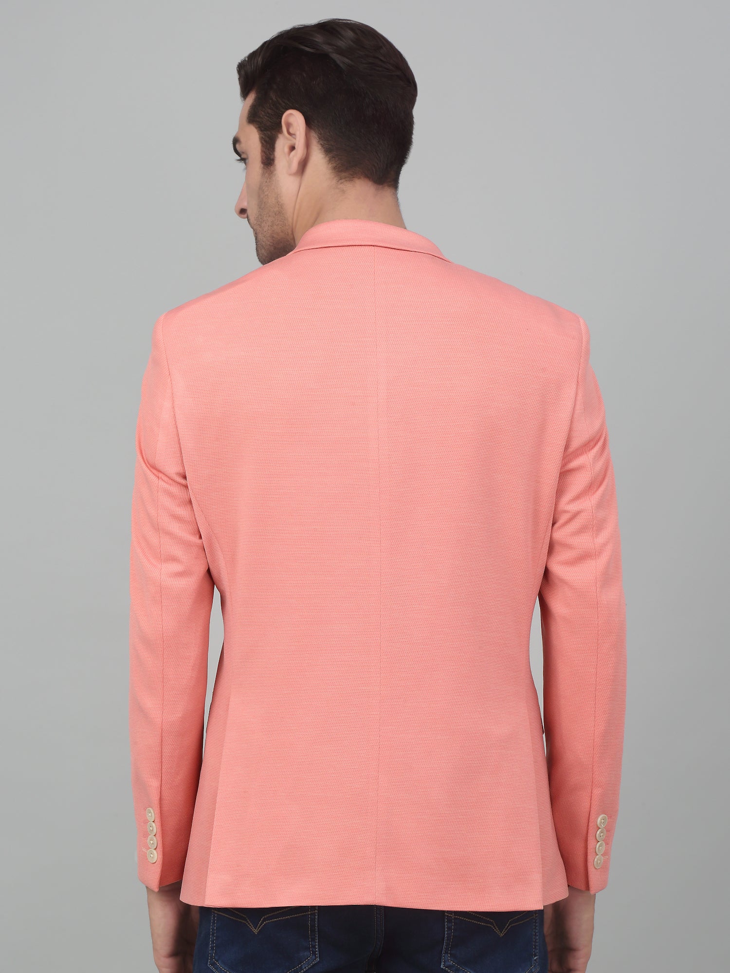 Blazer for Men | Premium Casual Blazer Slim Fit Notched Collar Terry Rayon Fabric Self Design Pattern - Image 2