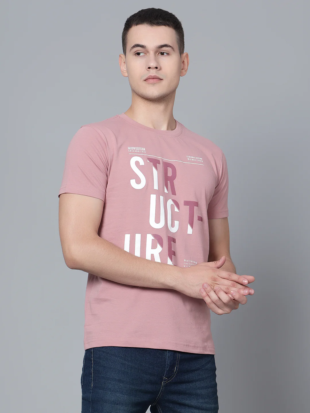 T-Shirt for Men | Breathable & Soft with Color Fastness Regular Fit Round Neck Poly Cotton Fabric Printed Pattern - Image 3