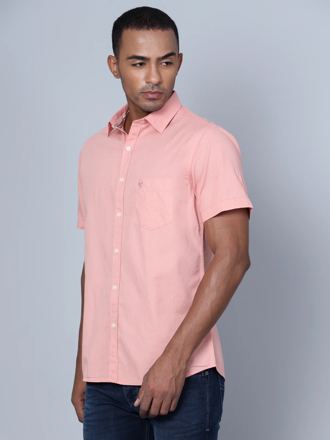 Casual Shirt for Men | Breathable & Soft with Color Fastness Regular Fit Spread Collar Neck Cotton Fabric Solid Pattern - Image 3