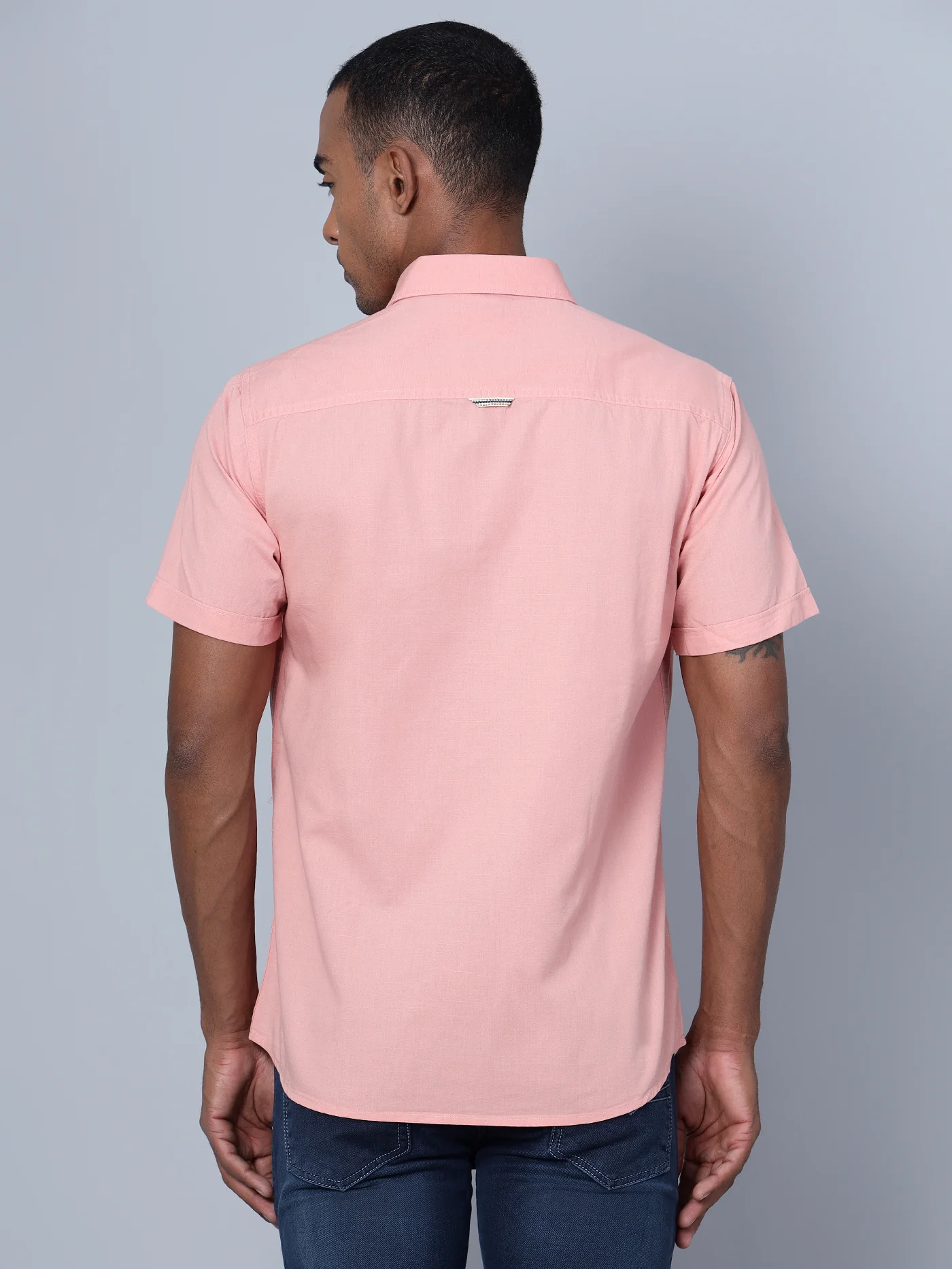 Casual Shirt for Men | Breathable & Soft with Color Fastness Regular Fit Spread Collar Neck Cotton Fabric Solid Pattern - Image 4