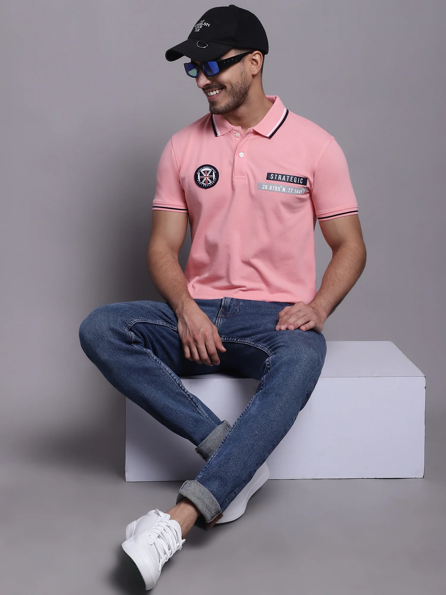 T-Shirt for Men | Breathable & Soft with Color Fastness Regular Fit Polo Neck Poly Cotton Fabric Solid Pattern - Image 4